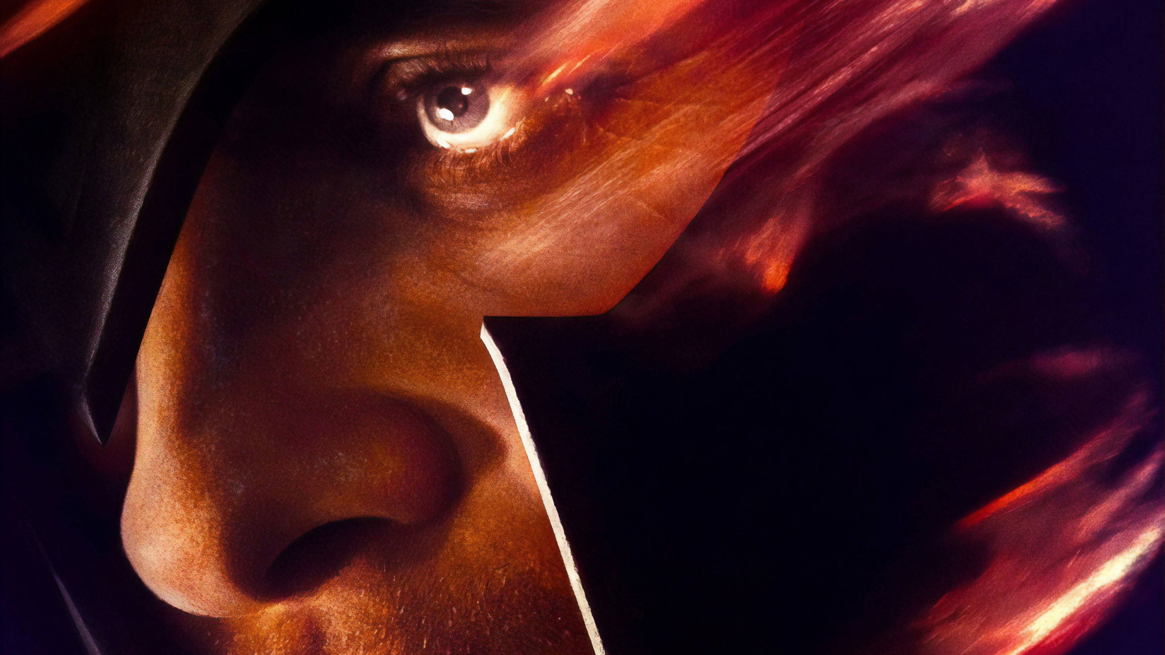 Magneto, grey eyes, fiery red and orange light, 4K Desktop Wallpaper