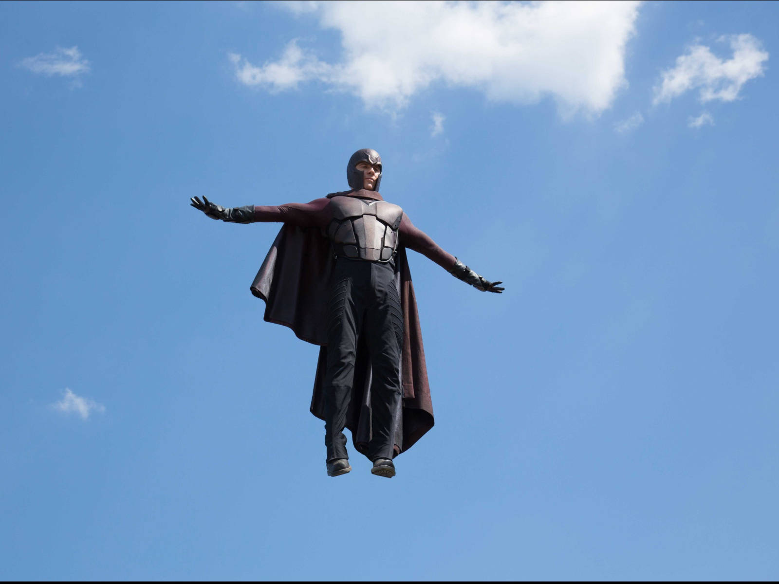 Magneto, bright blue sky, scattered white clouds, HD Desktop Wallpaper