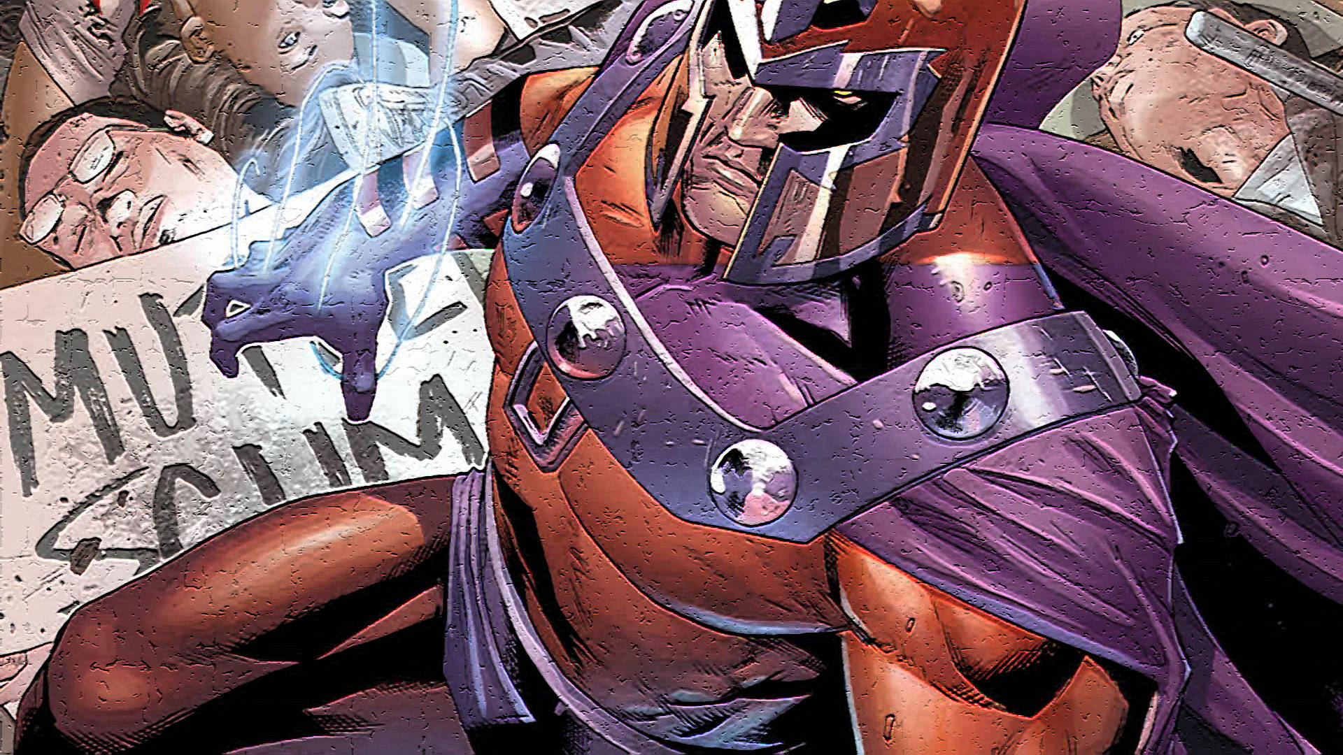Magneto, purple and red armor, magnetic powers, Full HD Desktop Wallpaper