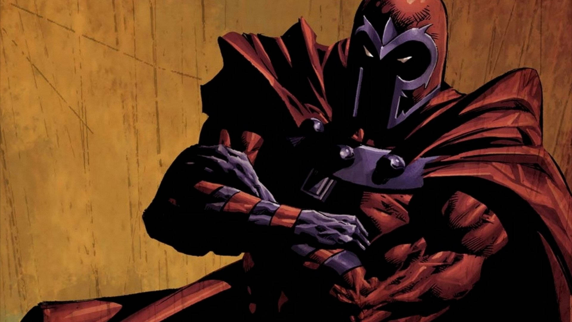 Magneto, red cape, silver mask, Full HD Desktop Wallpaper