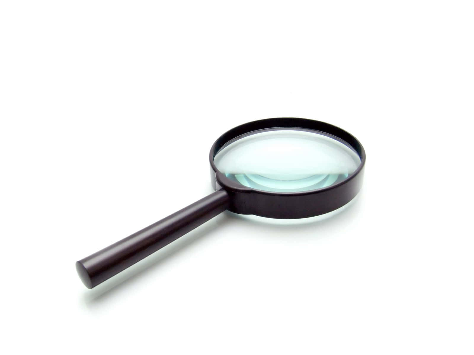 transparent black frame, magnifying glass, pristine white background, HD Desktop Wallpaper