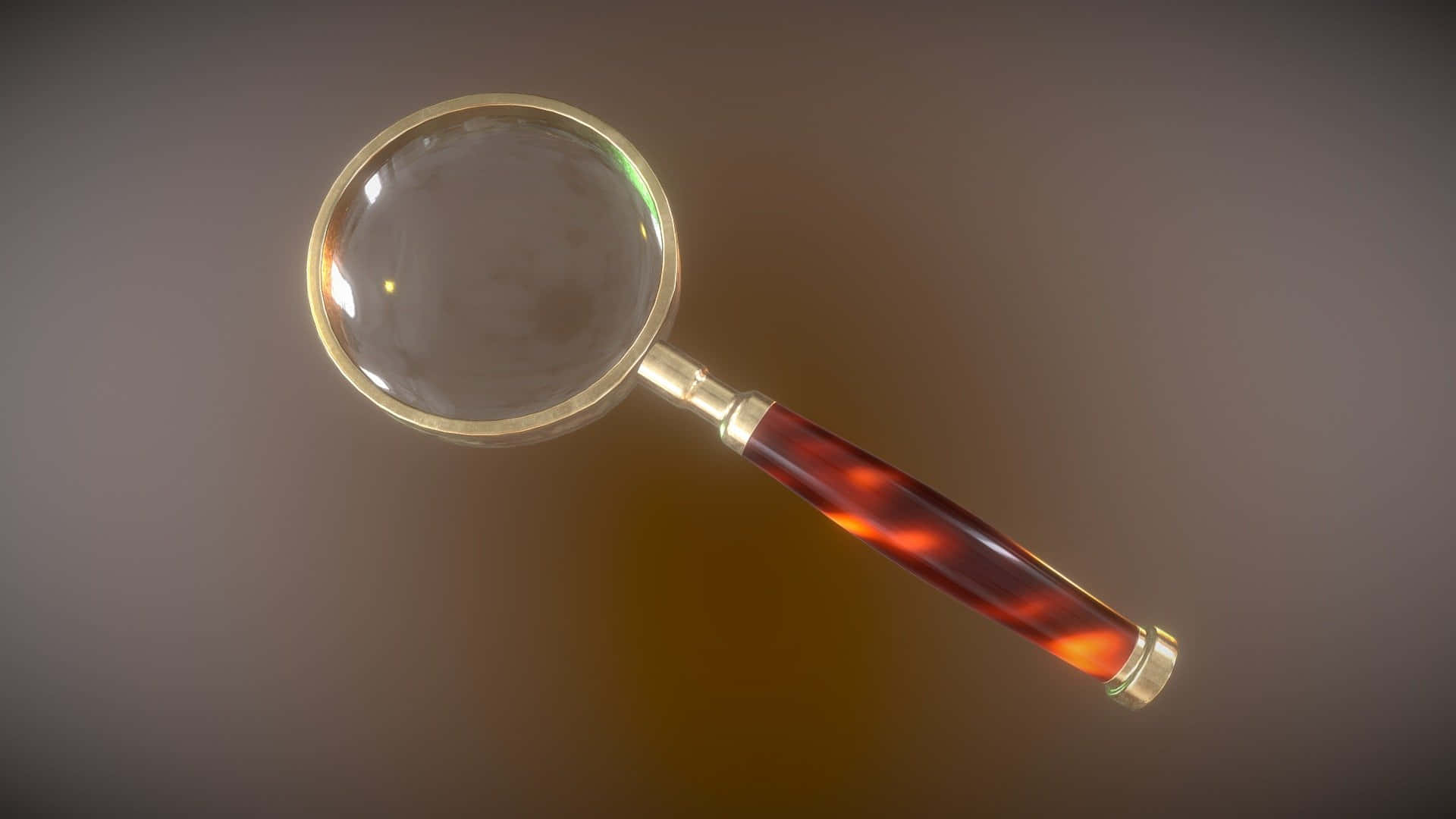 tortoiseshell handle, brass rim, vintage magnifying glass, Full HD Desktop Wallpaper
