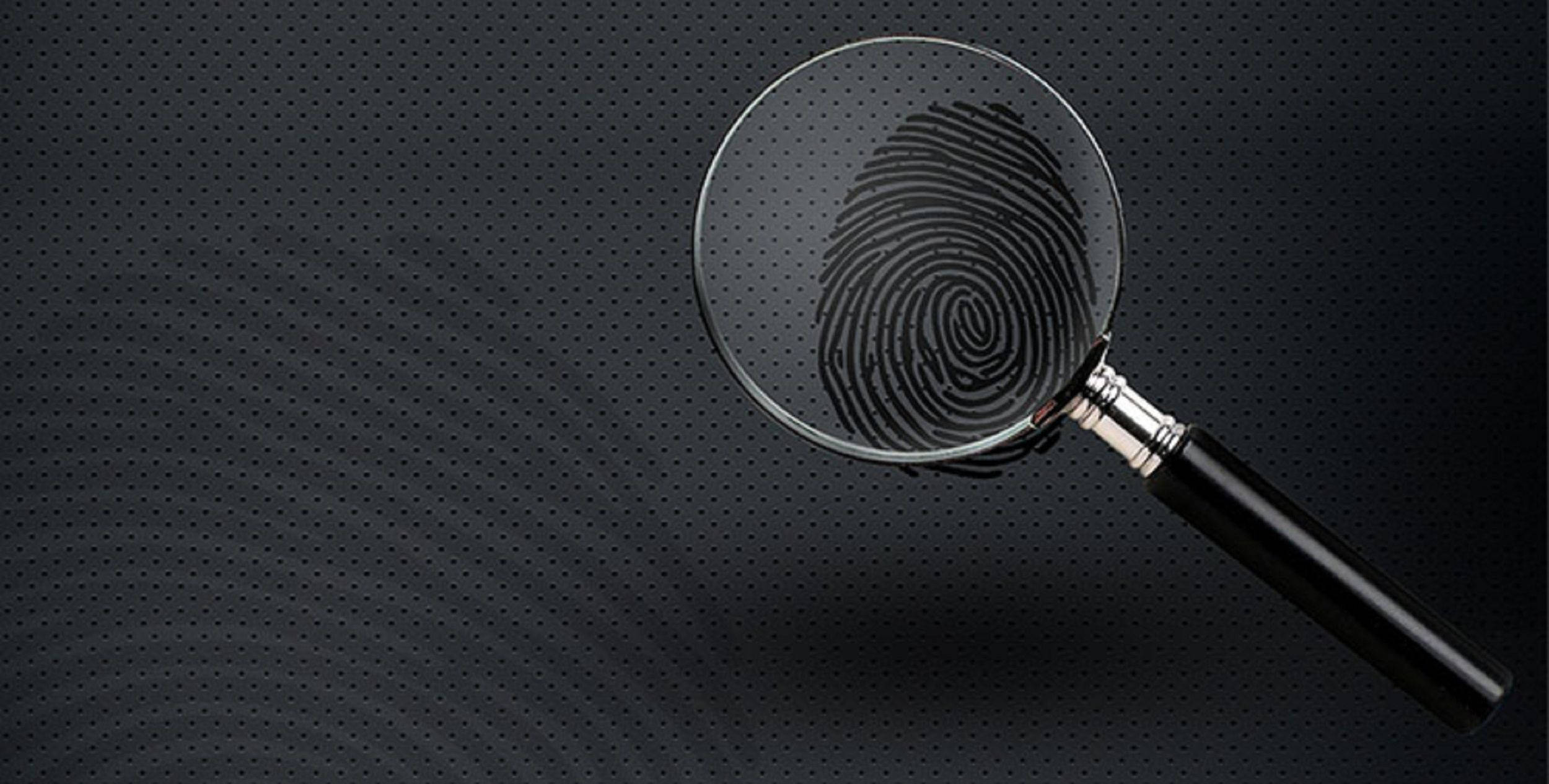 magnifying glass, fingerprint pattern, dark textured surface, Full HD Desktop Wallpaper