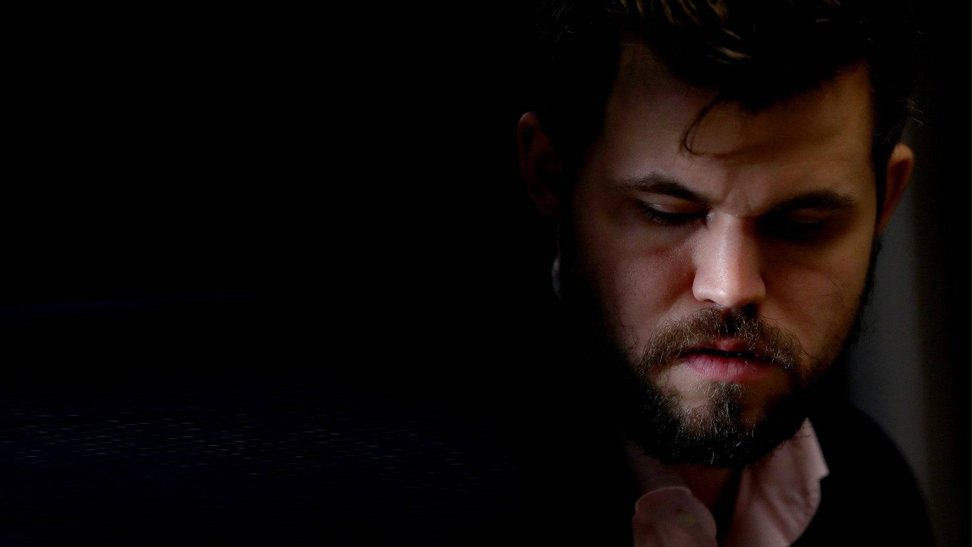 Magnus Carlsen, beard, shadowed intimacy, Full HD Desktop Wallpaper