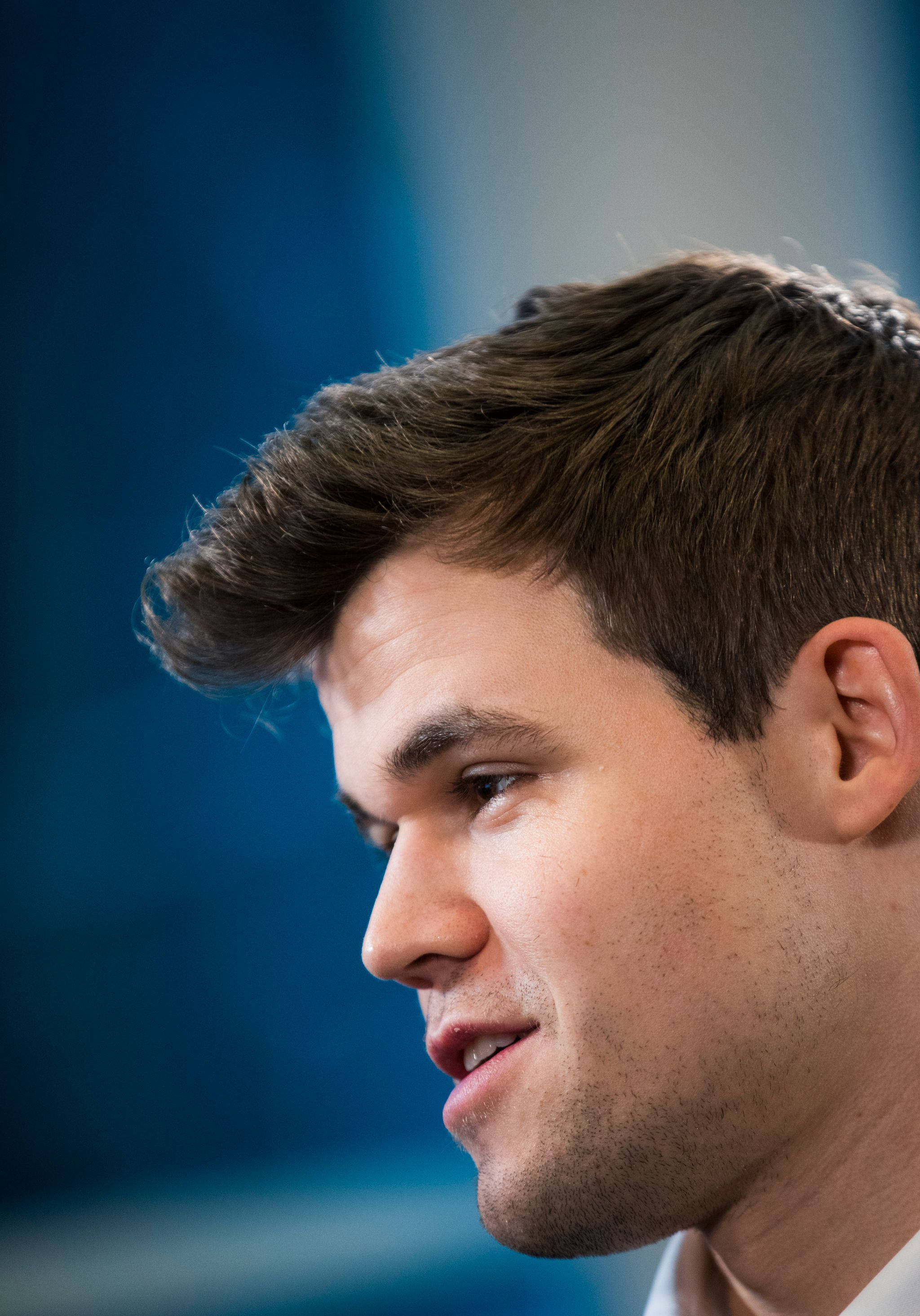 Magnus Carlsen, profile, styled brown hair, 2K Phone Wallpaper