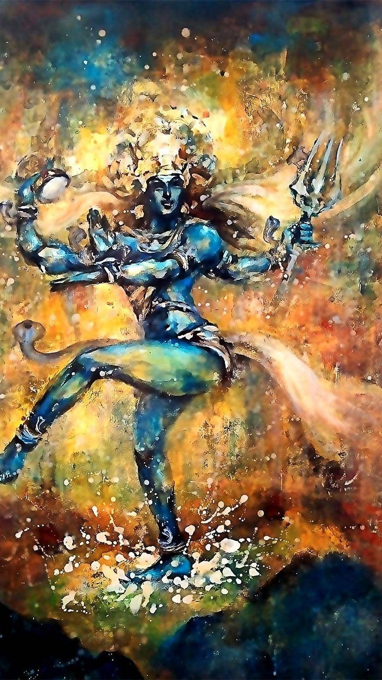 Mahadev Rudra Avatar, blue-skinned, multiple arms, HD Phone Wallpaper