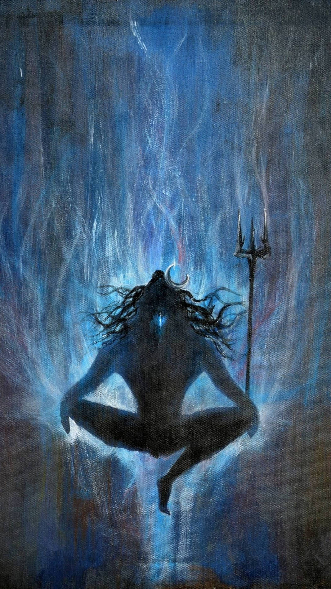 Mahadev Rudra Avatar, horned deity, lotus pose, HD Phone Wallpaper
