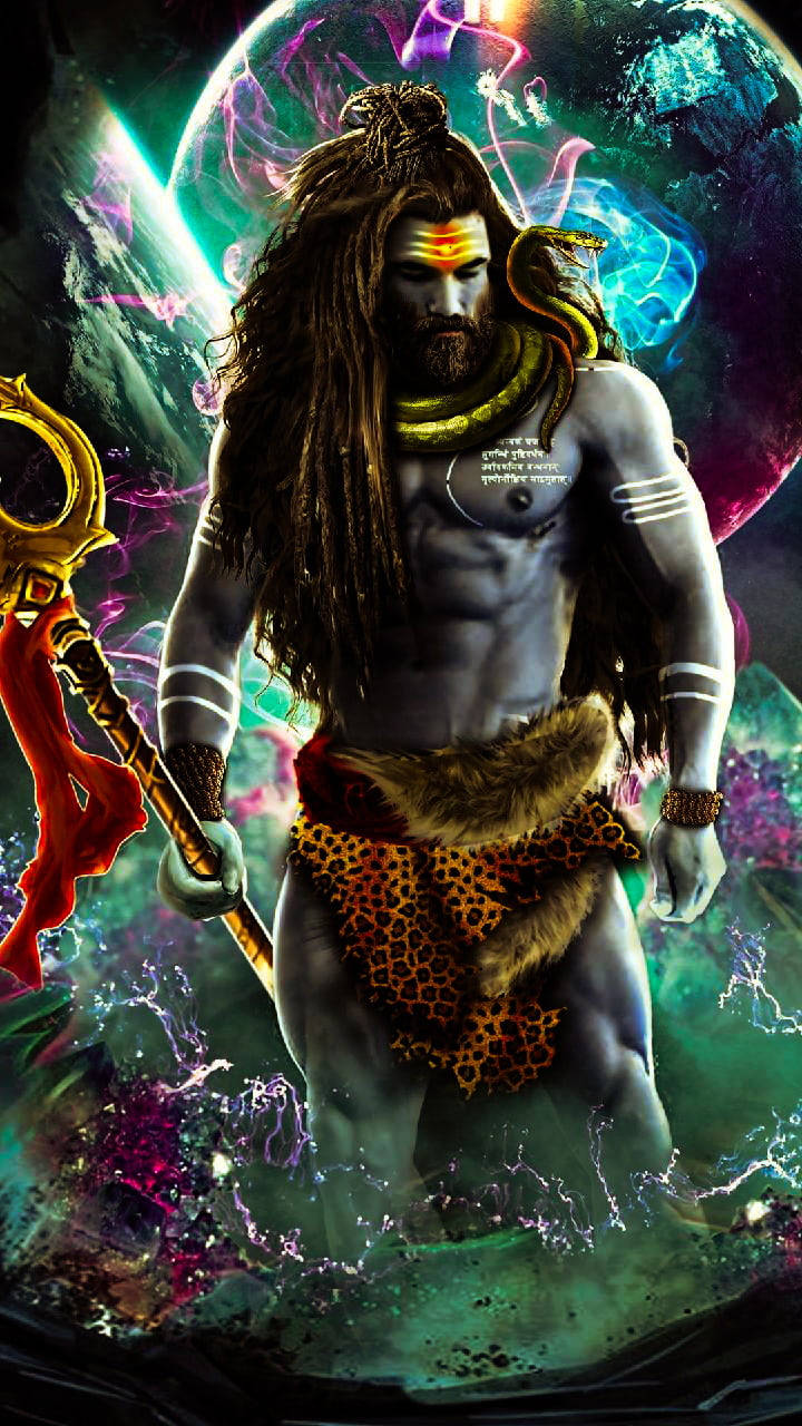 Mahadev Rudra Avatar, muscular Hindu deity, dreadlocks, HD Phone Wallpaper