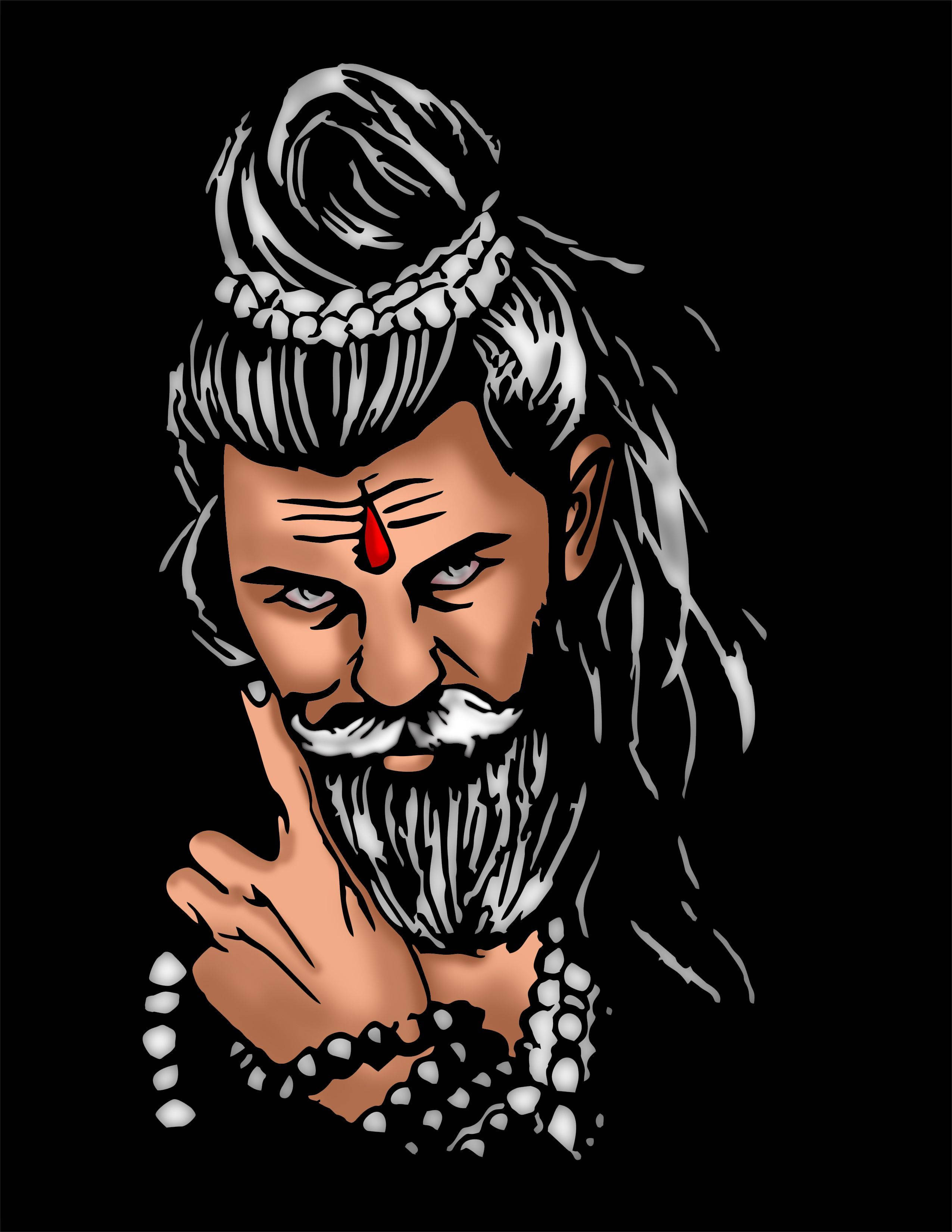Mahadev, iPhone Art, white hair, 2K Phone Wallpaper