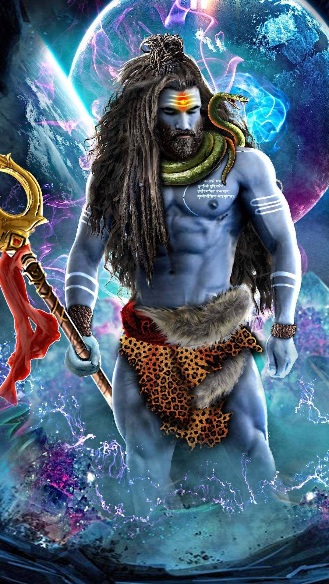 Mahadev, blue-skinned, dreadlocks, HD Phone Wallpaper