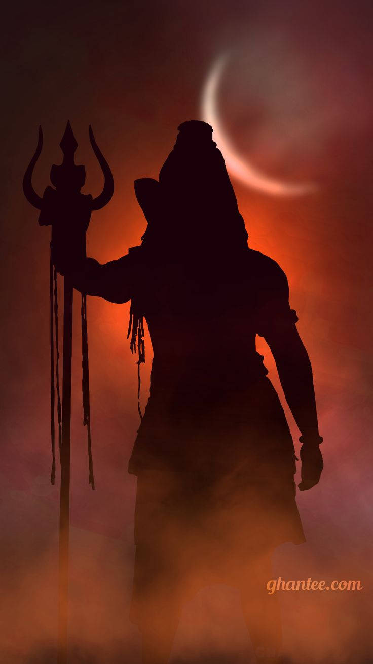 Mahadev, crescent moon, trident, HD Phone Wallpaper