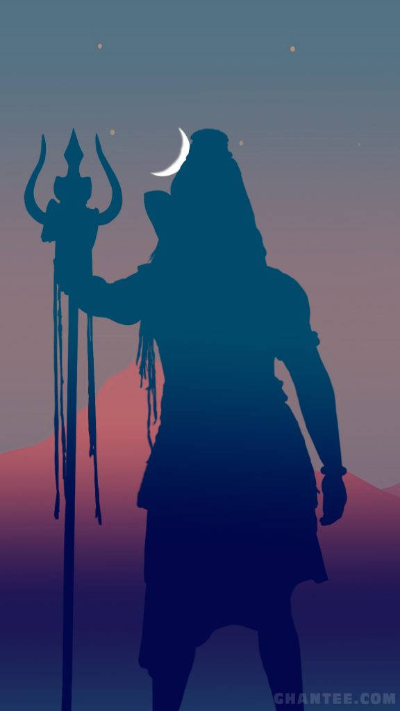 Mahadev, silhouette, twilight sky, SD Phone Wallpaper