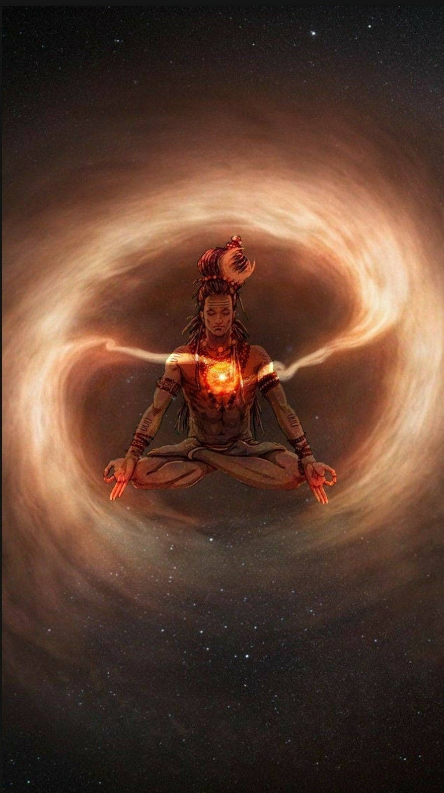 Mahakal Smoking Heart, glowing heart, cosmic swirls, HD Phone Wallpaper