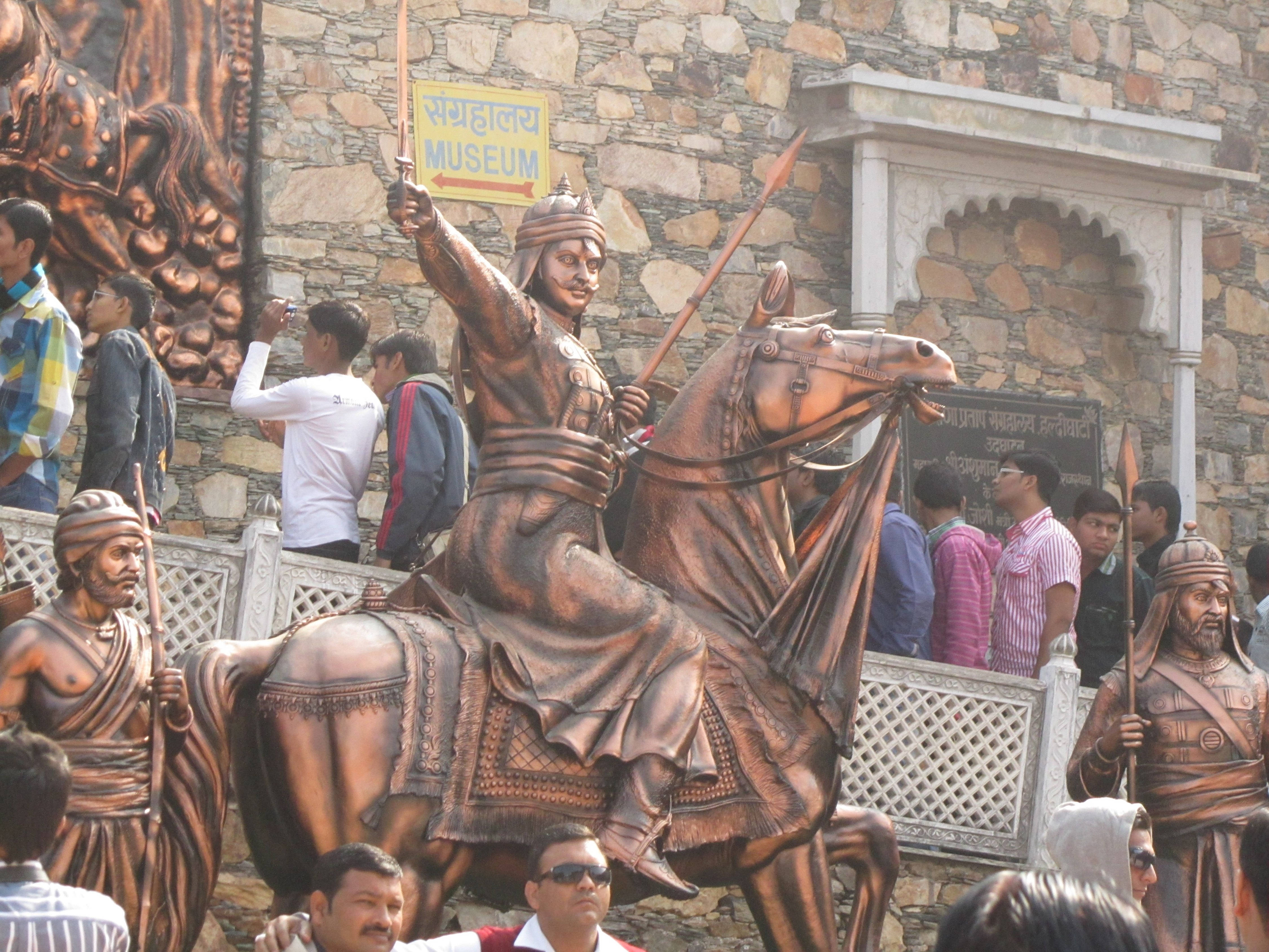 Maharana Pratap, bronze statue, mounted warrior, 4K Desktop Wallpaper