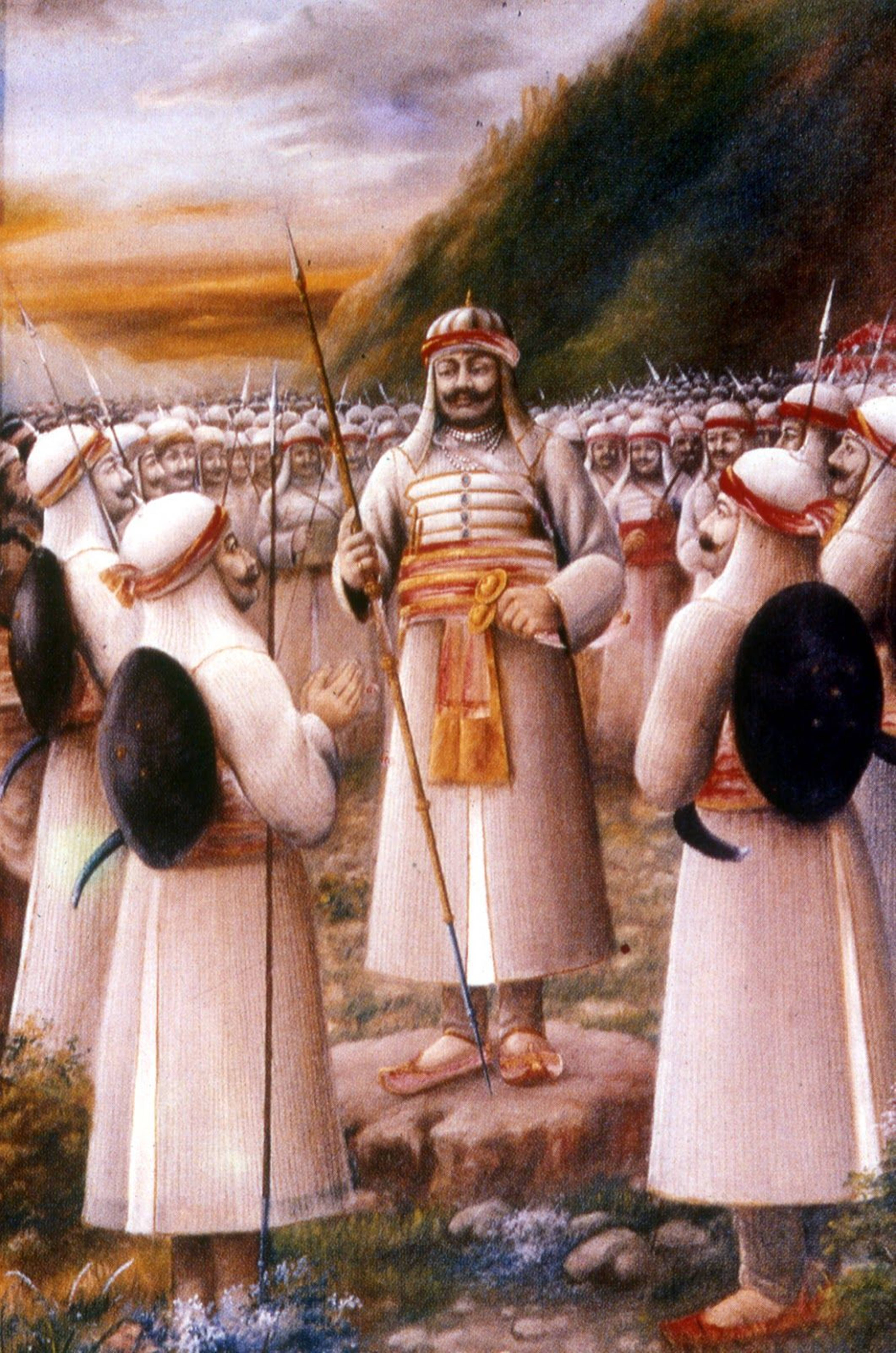 Maharana Pratap, stone, soldiers, 5K Phone Wallpaper