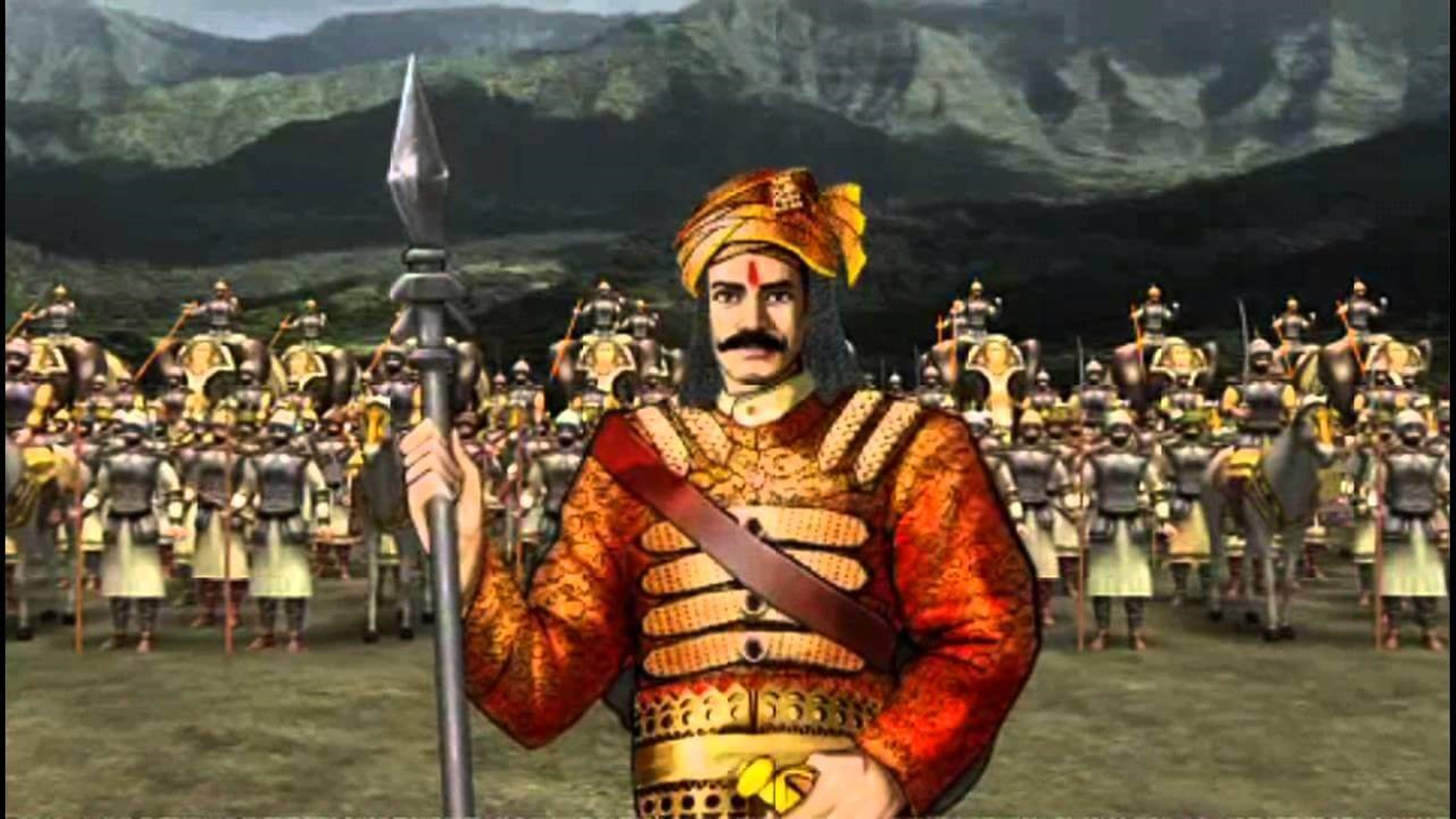 Maharana Pratap, red and gold armor, mounted soldiers, 4K Desktop Wallpaper