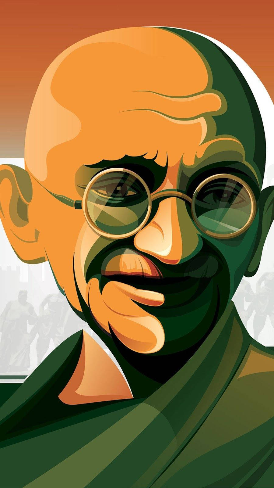 Mahatma Gandhi, round glasses, serene expression, HD Phone Wallpaper