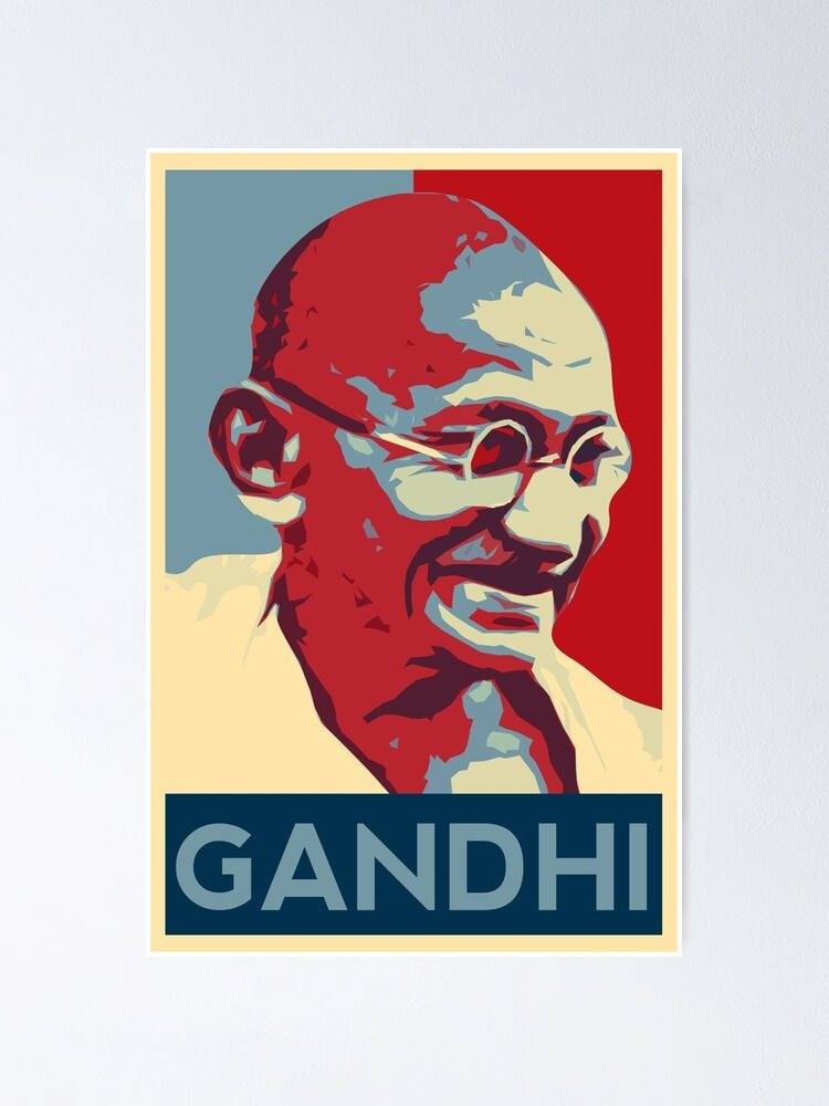 Mahatma Gandhi, pop art, red, SD Phone Wallpaper
