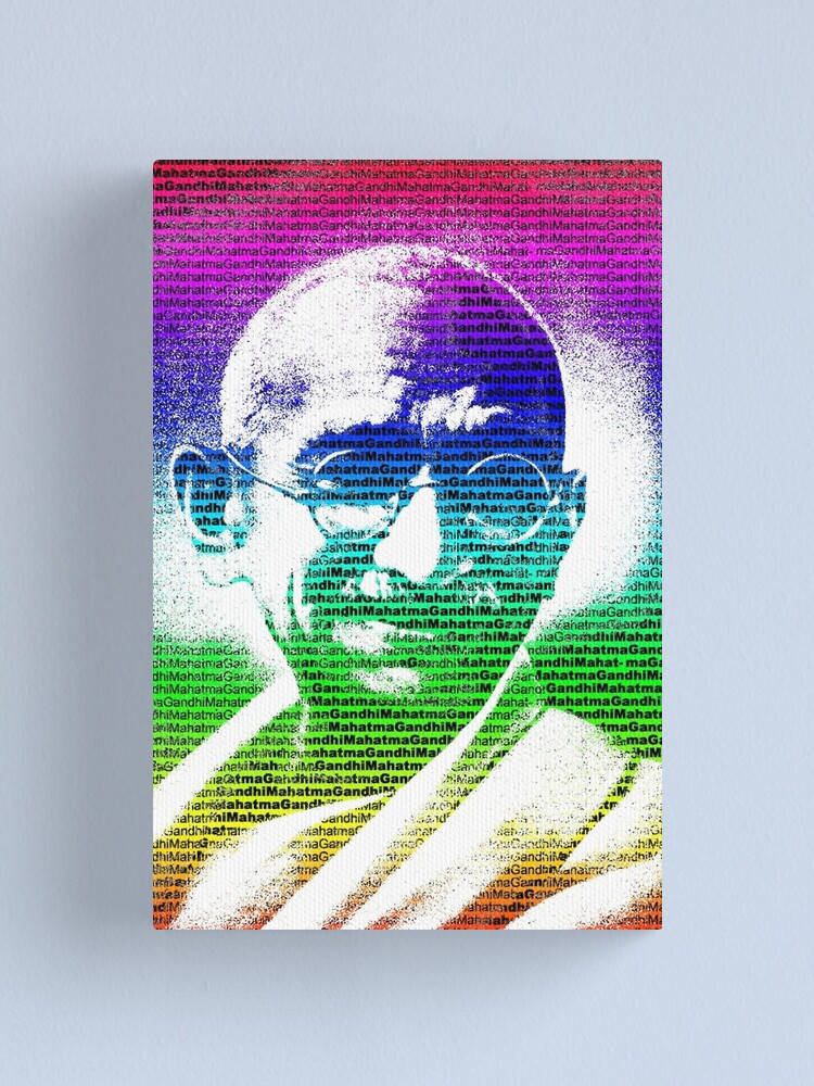Mahatma Gandhi, rainbow, gradient colors, SD Phone Wallpaper