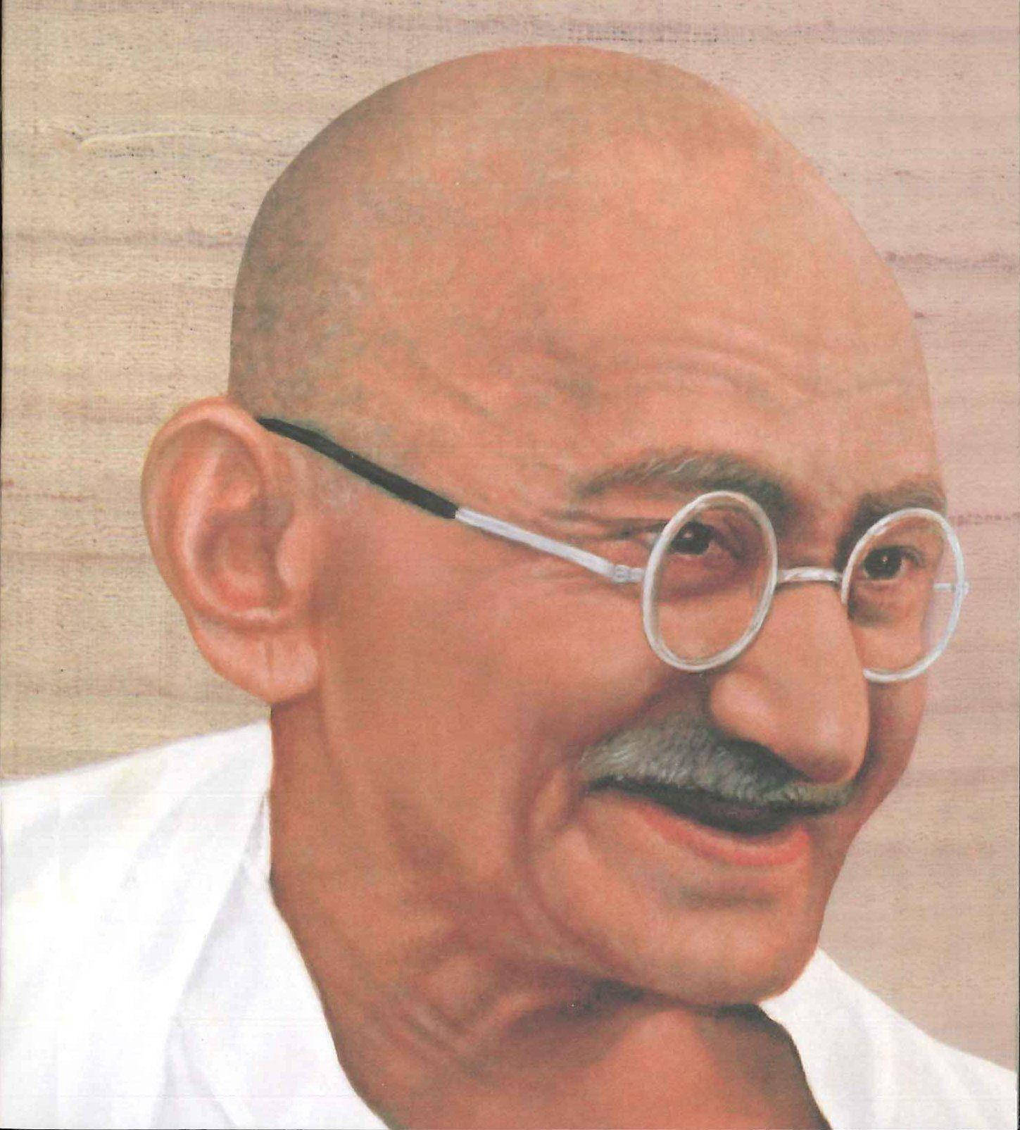 Mahatma Gandhi, round glasses, gentle smile, HD Phone Wallpaper