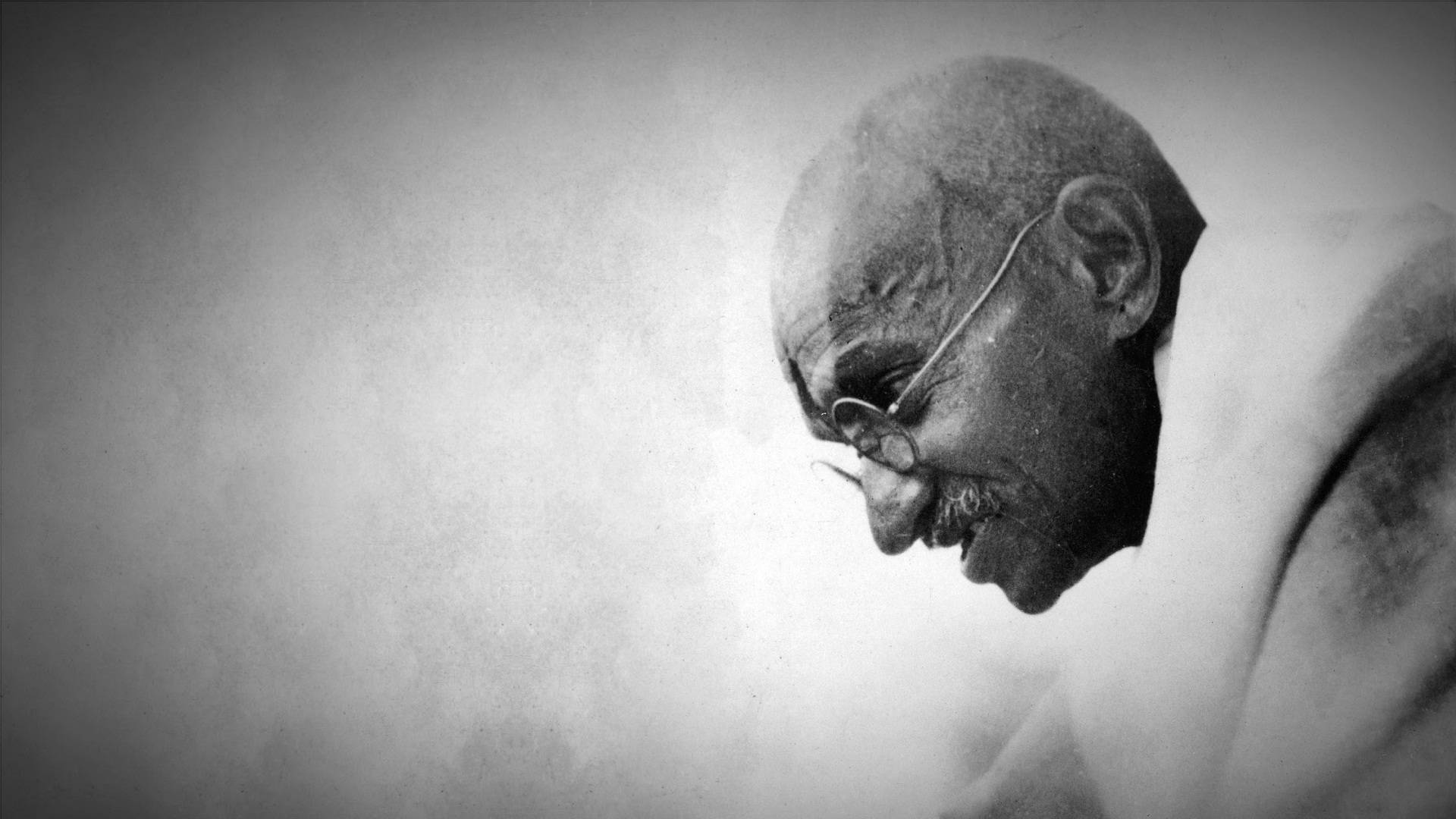 Mahatma Gandhi, profile, glasses, Full HD Desktop Wallpaper