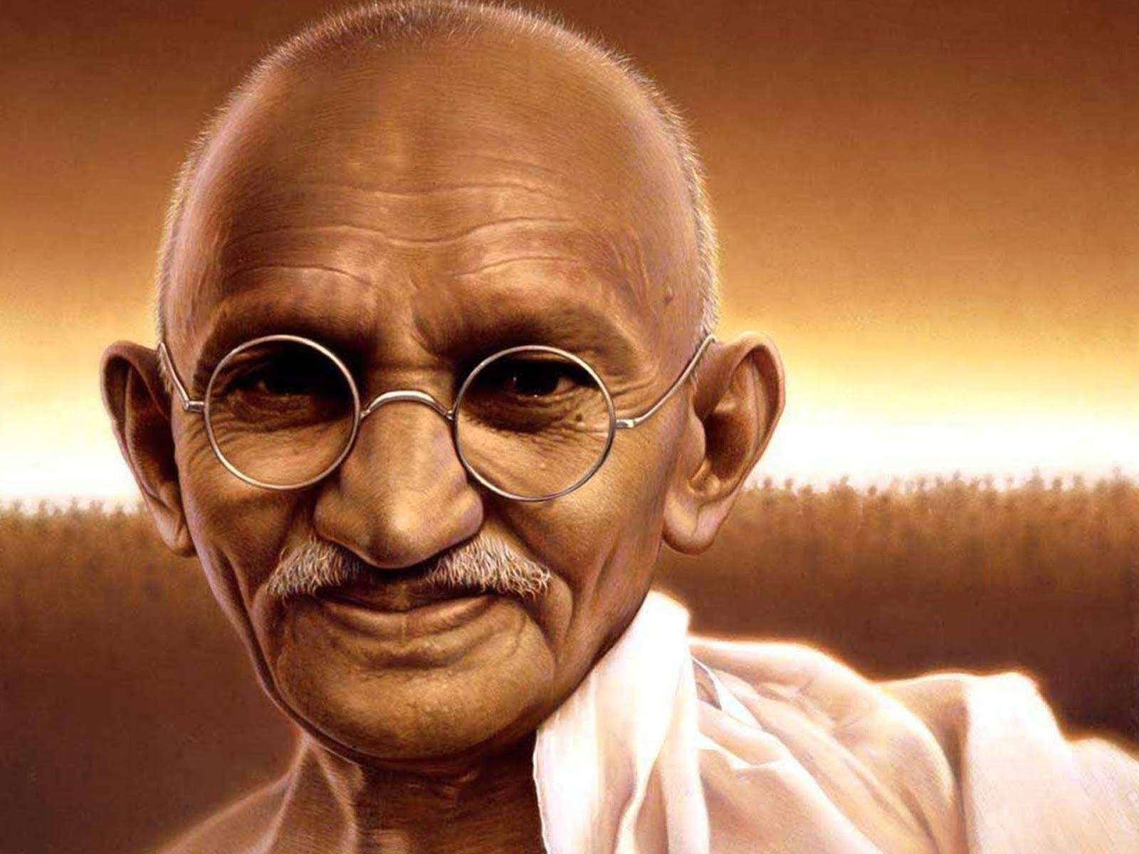 Mahatma Gandhi, round glasses, white cloth, HD Desktop Wallpaper