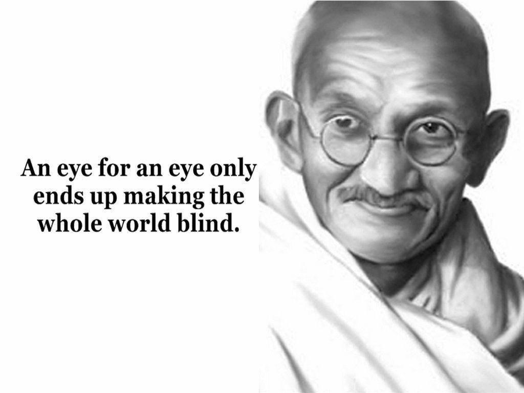 Mahatma Gandhi, pencil portrait, black and white, SD Desktop Wallpaper