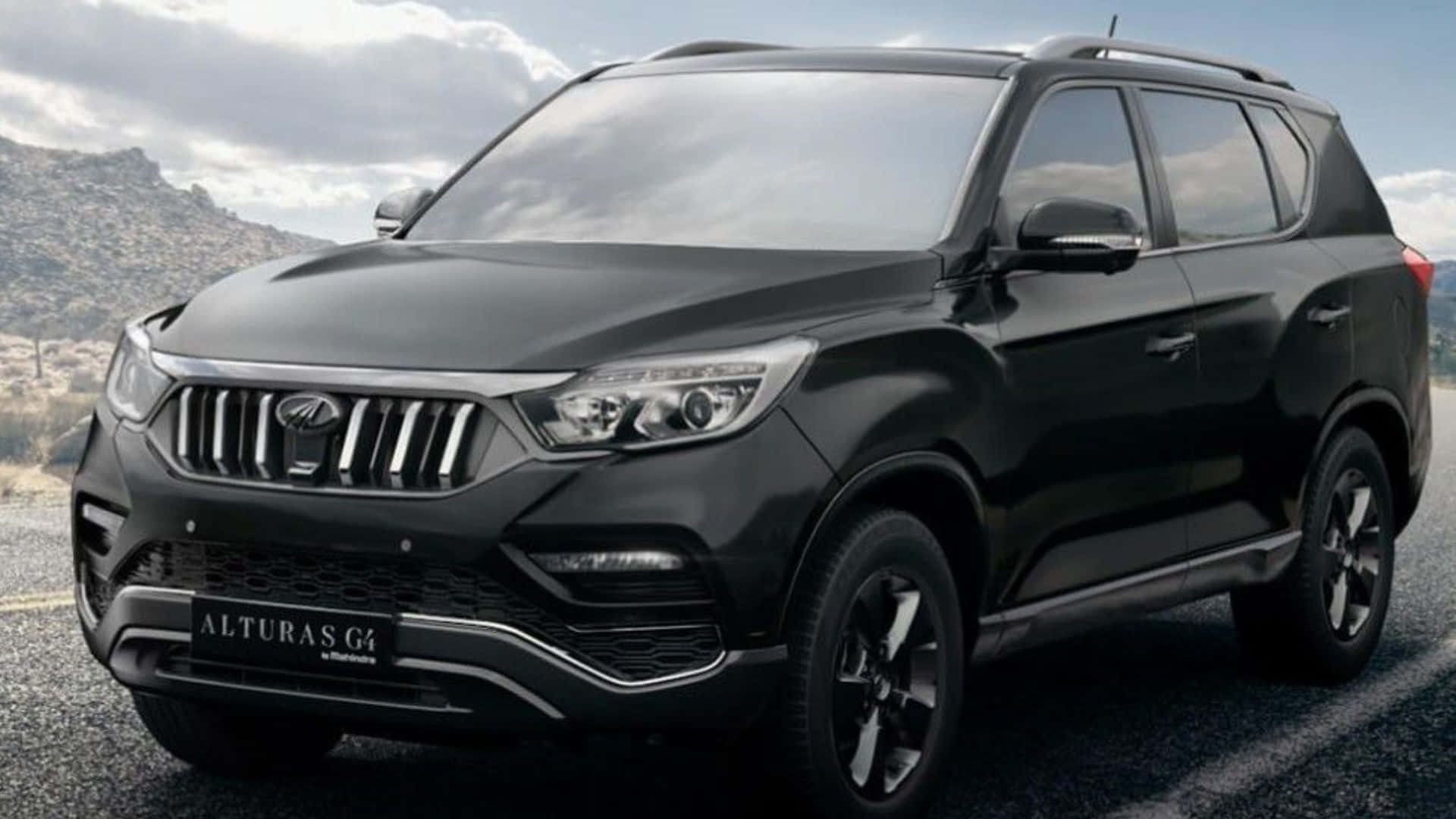 Mahindra Alturas G4, sleek black SUV, chrome accents, Full HD Desktop Wallpaper