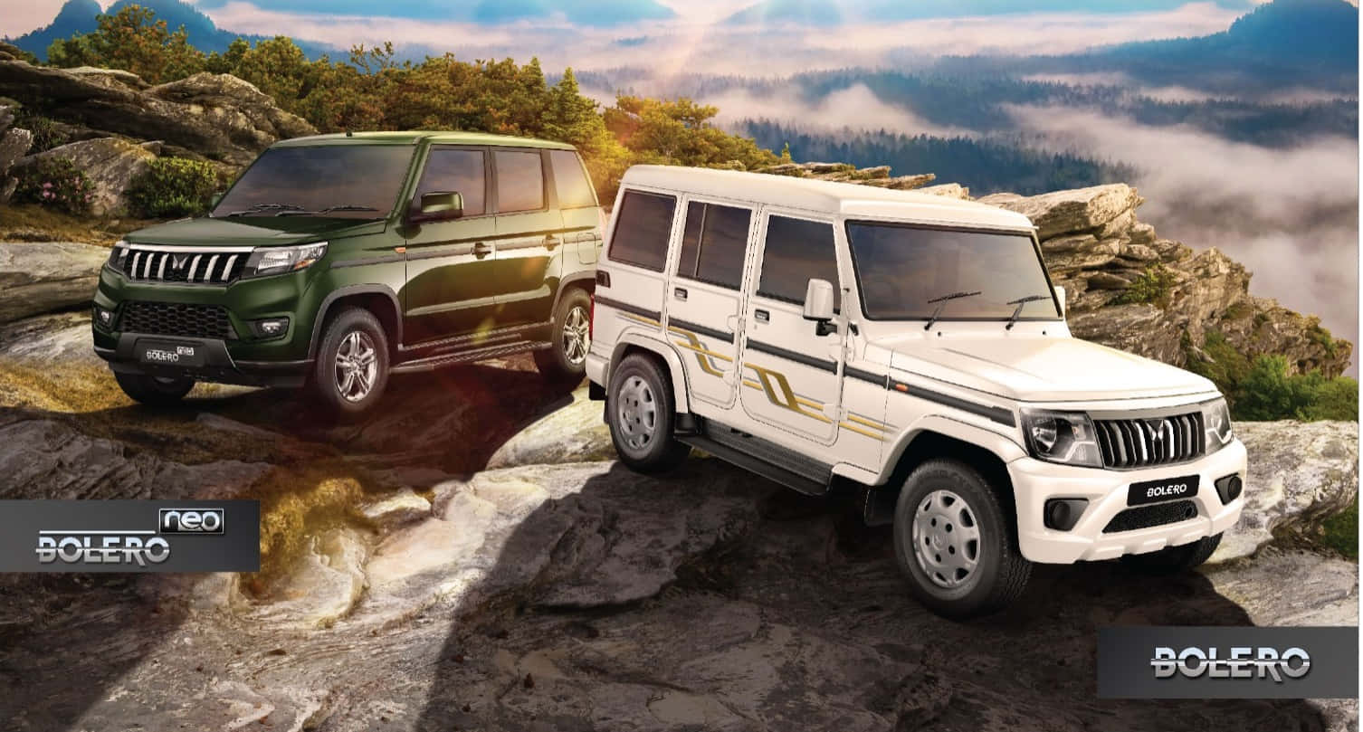 Mahindra Bolero, green, white, HD Desktop Wallpaper