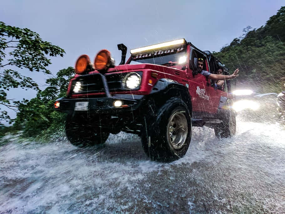 Mahindra Bolero, red, off-road vehicle, SD Desktop Wallpaper