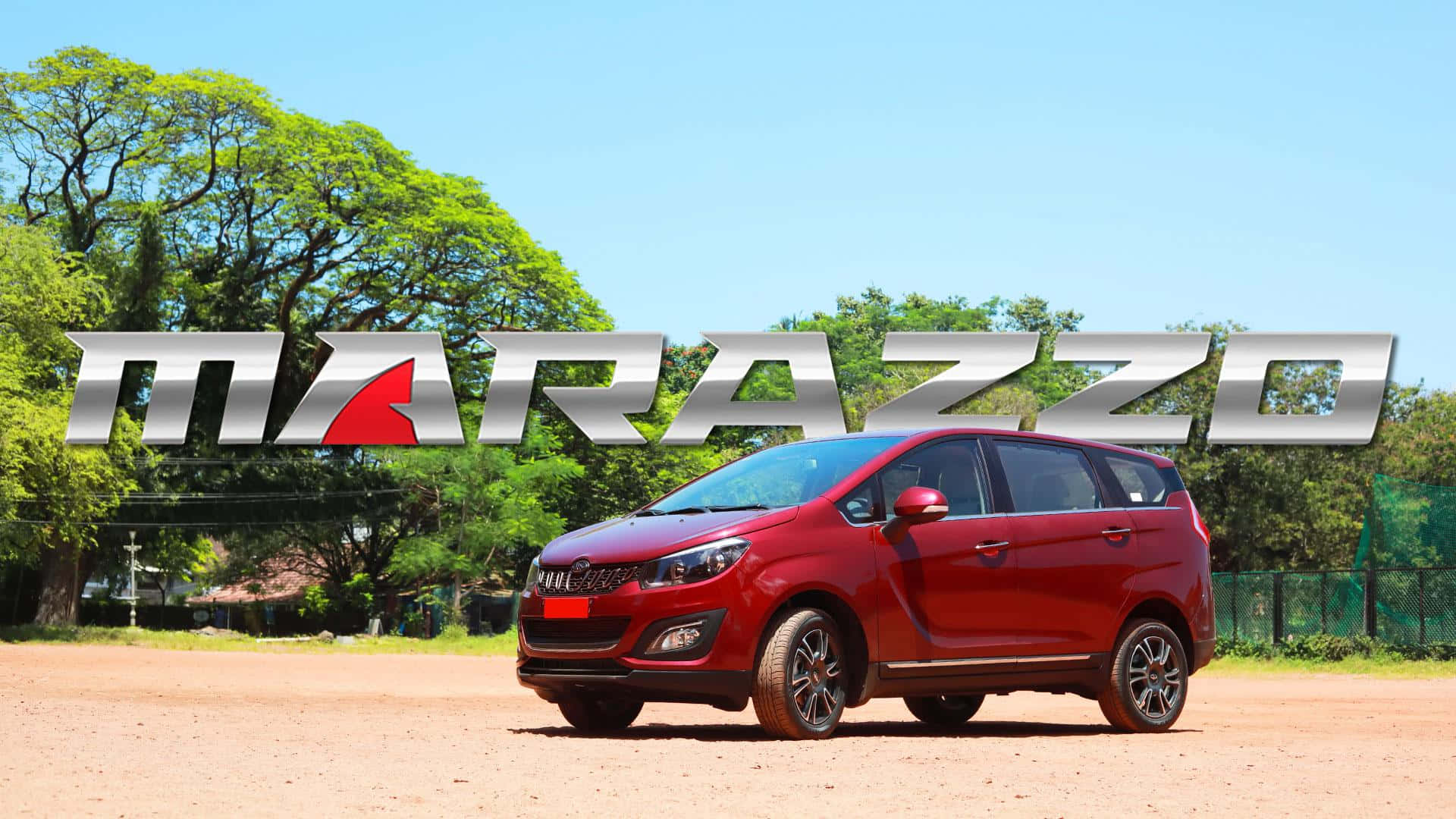 Mahindra Marazzo, shiny red, dirt, Full HD Desktop Wallpaper