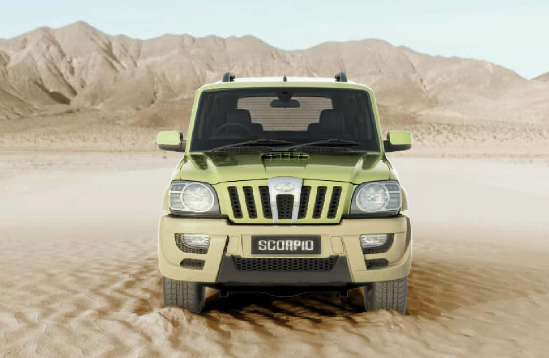 Mahindra Scorpio, light green, desert, SD Desktop Wallpaper