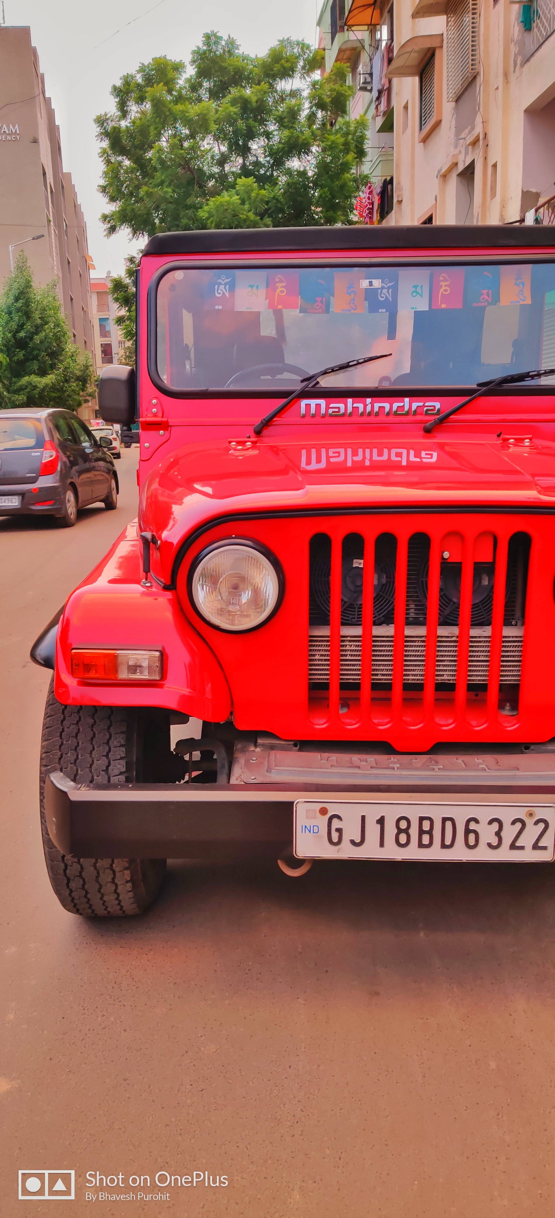 Red Thar, Mahindra, jeep, 4K Phone Wallpaper
