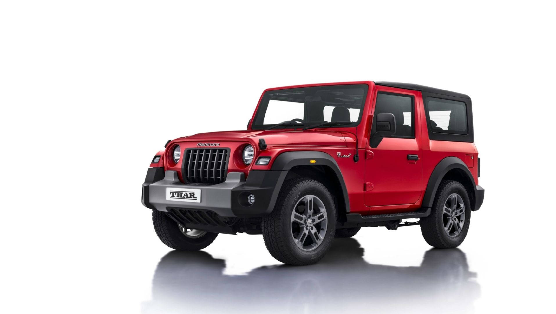 Red Mahindra Thar 2021, Mahindra Thar, 2021, HD Desktop Wallpaper