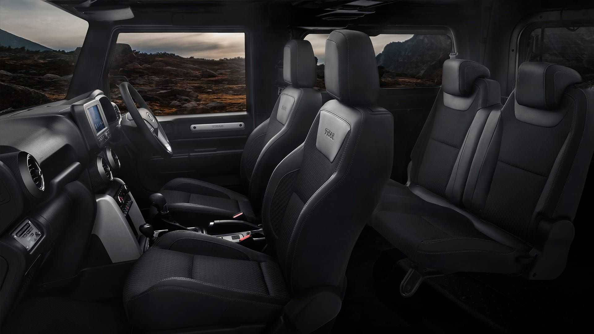 Mahindra Thar 2021, four seater, luxury black leather interior, Full HD Desktop Wallpaper