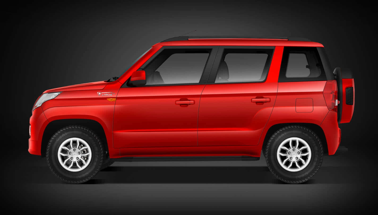 Mahindra TUV300, red, side profile, HD Desktop Wallpaper