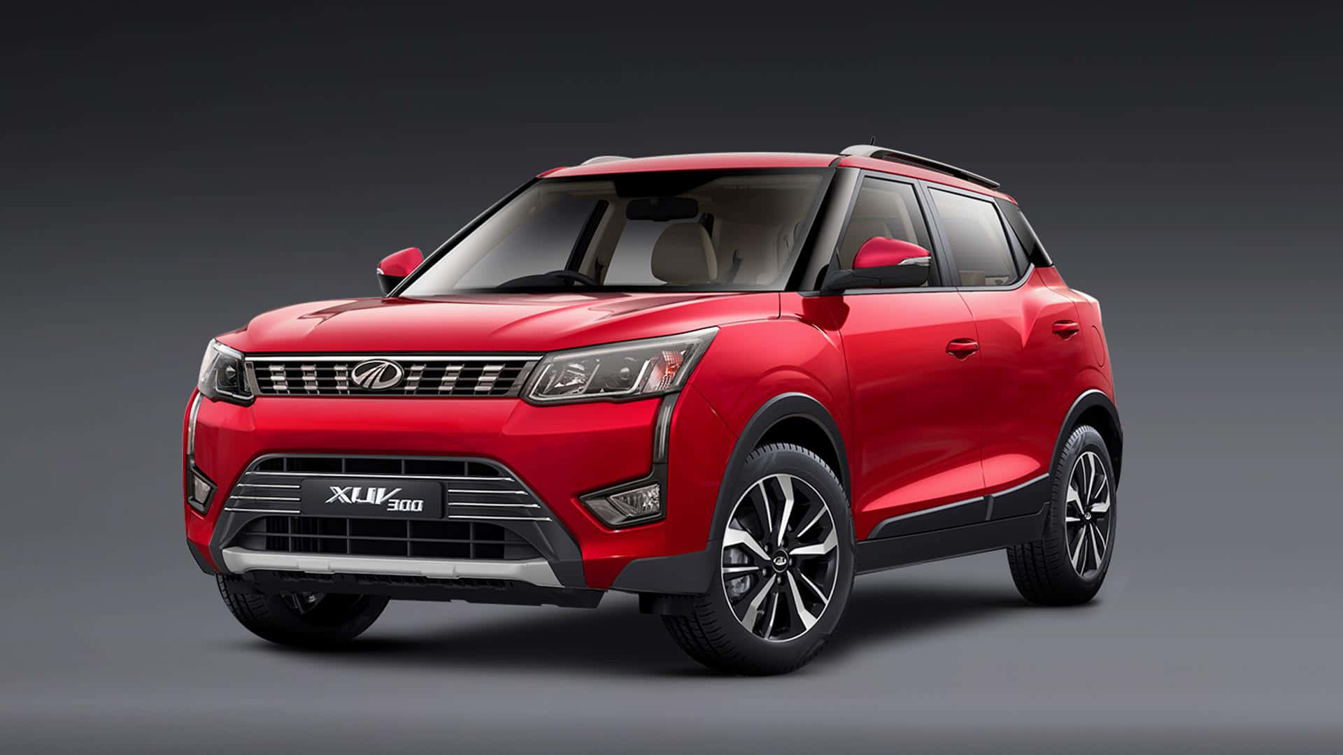 Mahindra XUV300, robust red, studio, Full HD Desktop Wallpaper