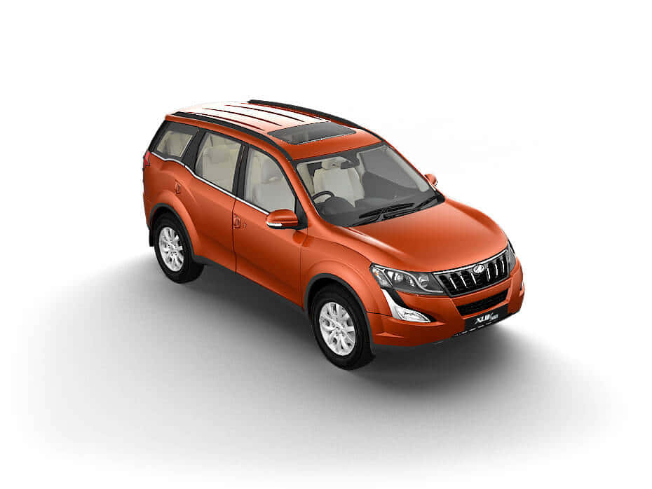Mahindra XUV500, vibrant orange, sleek design, SD Desktop Wallpaper