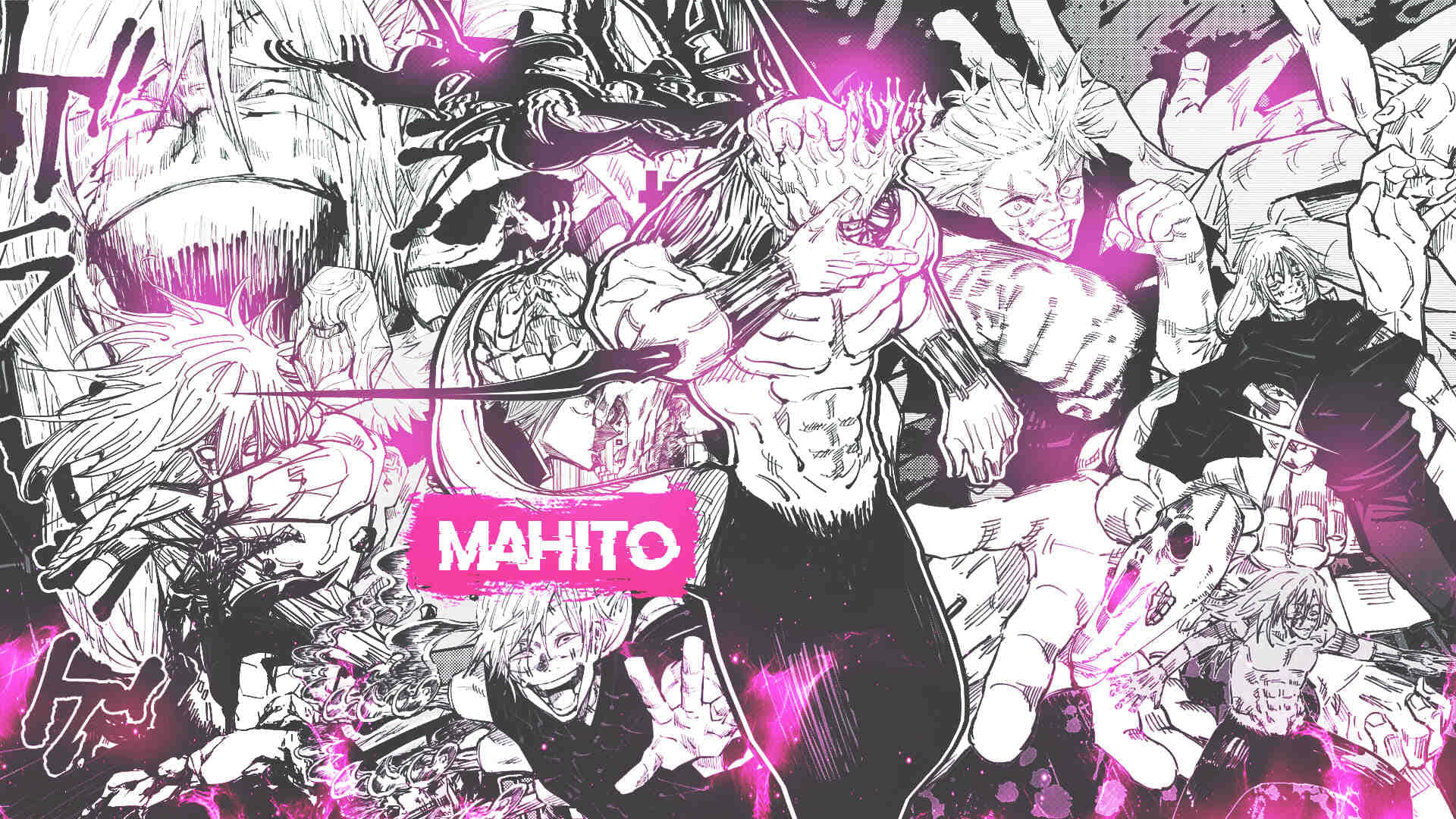 Mahito, manga-style, chaotic action scenes, Full HD Desktop Wallpaper