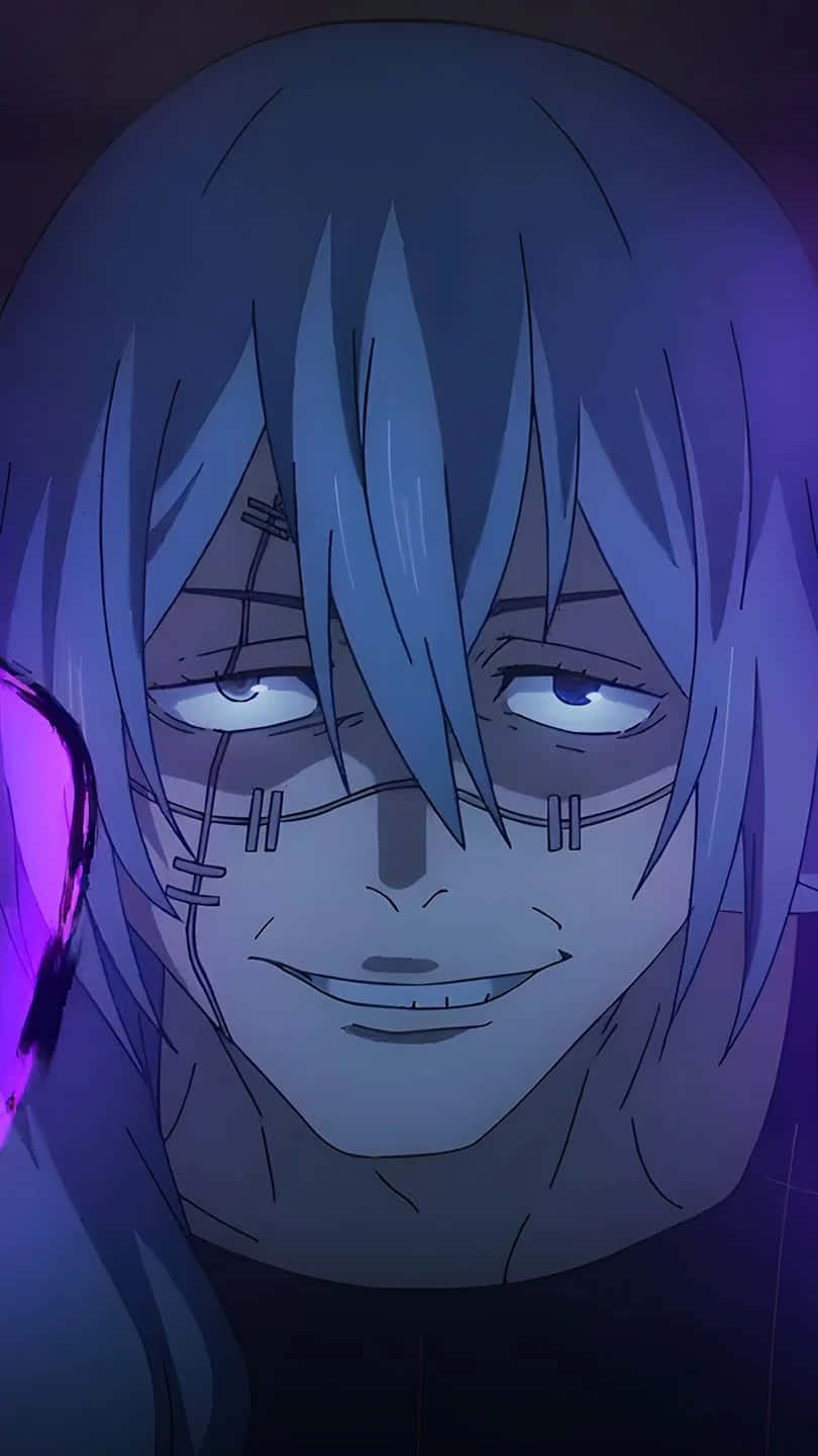 Mahito, blue hair, glowing eyes, HD Phone Wallpaper
