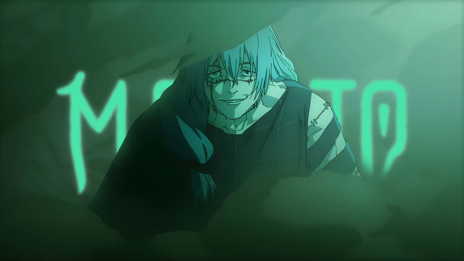 Mahito, anime character, green hue, HD Desktop Wallpaper