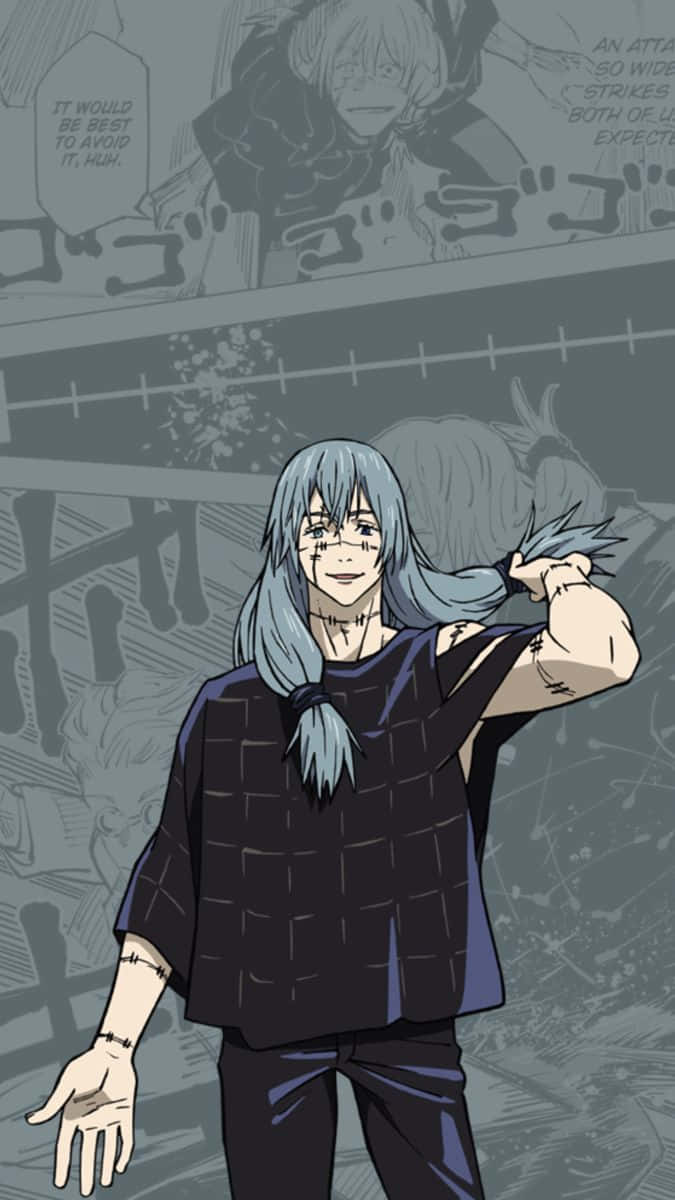 Mahito, silver hair, stitched shirt, SD Phone Wallpaper