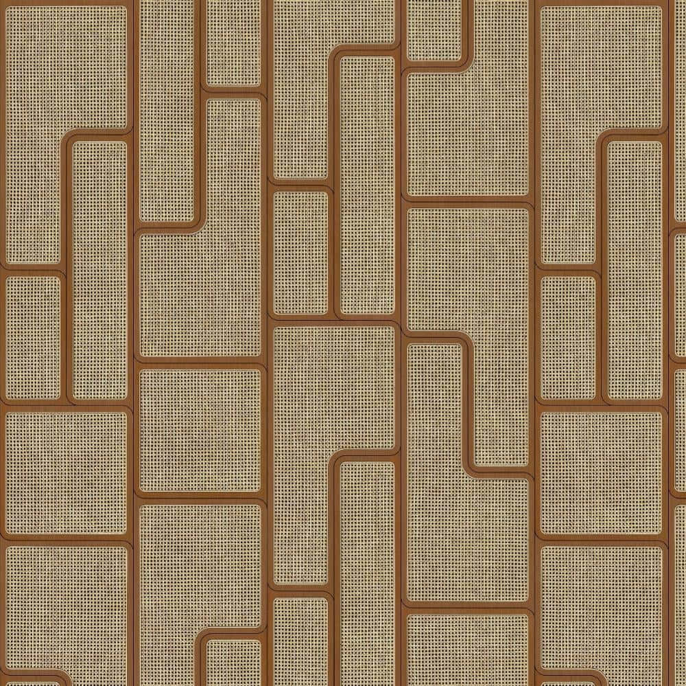 Mahogany, beige woven panels, brown borders, SD Desktop Wallpaper