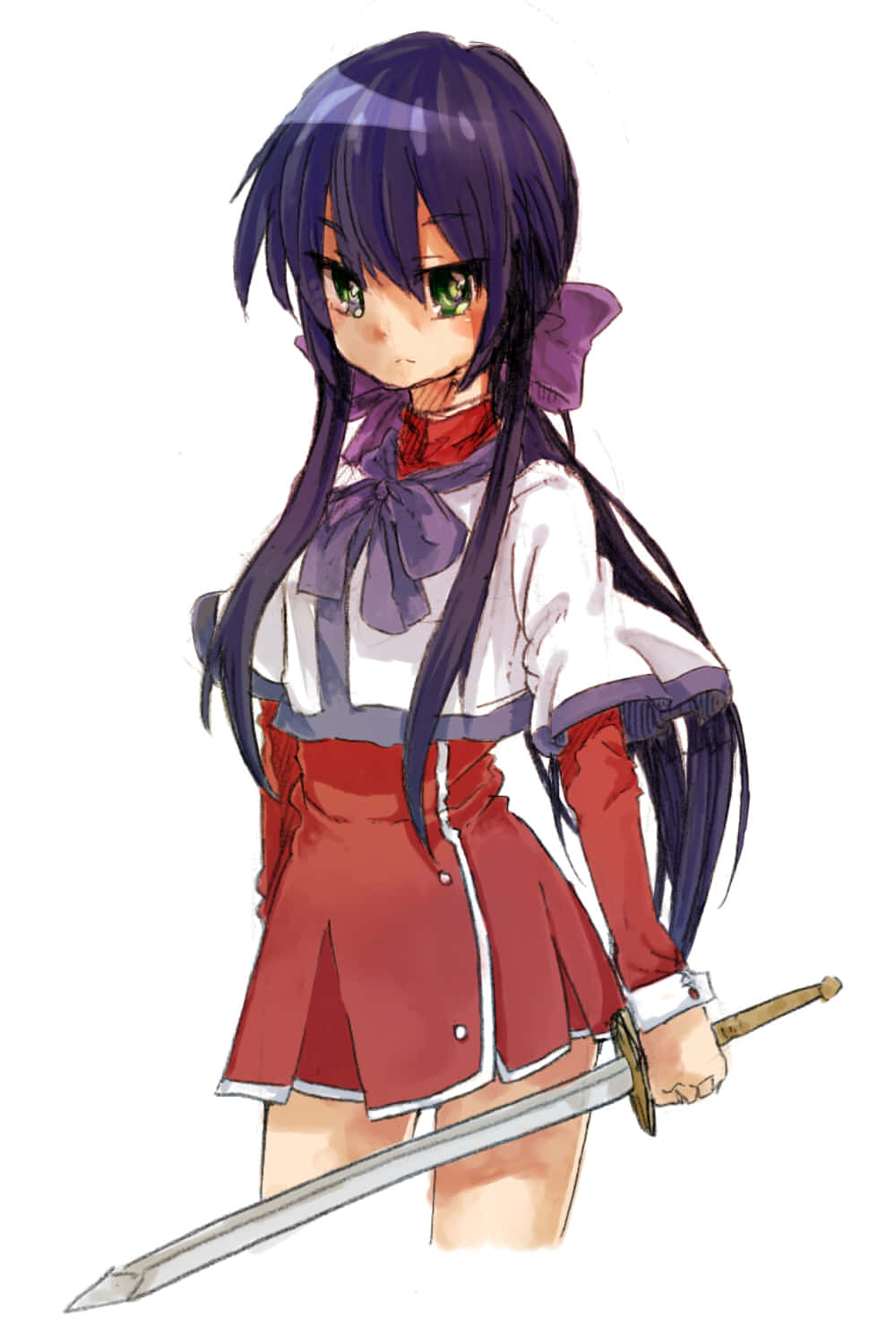Mai Kawasumi, anime swordswoman, long dark hair, HD Phone Wallpaper