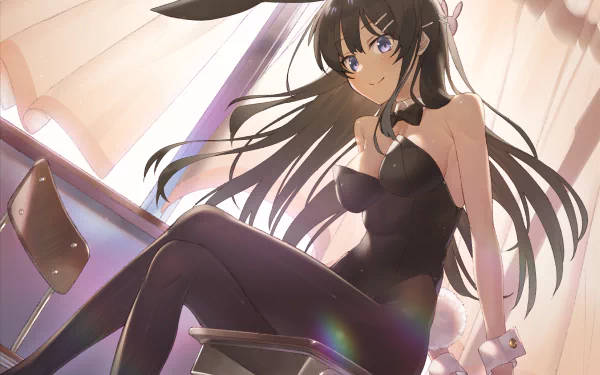 Mai Sakurajima, bunny girl, classroom, SD Desktop Wallpaper