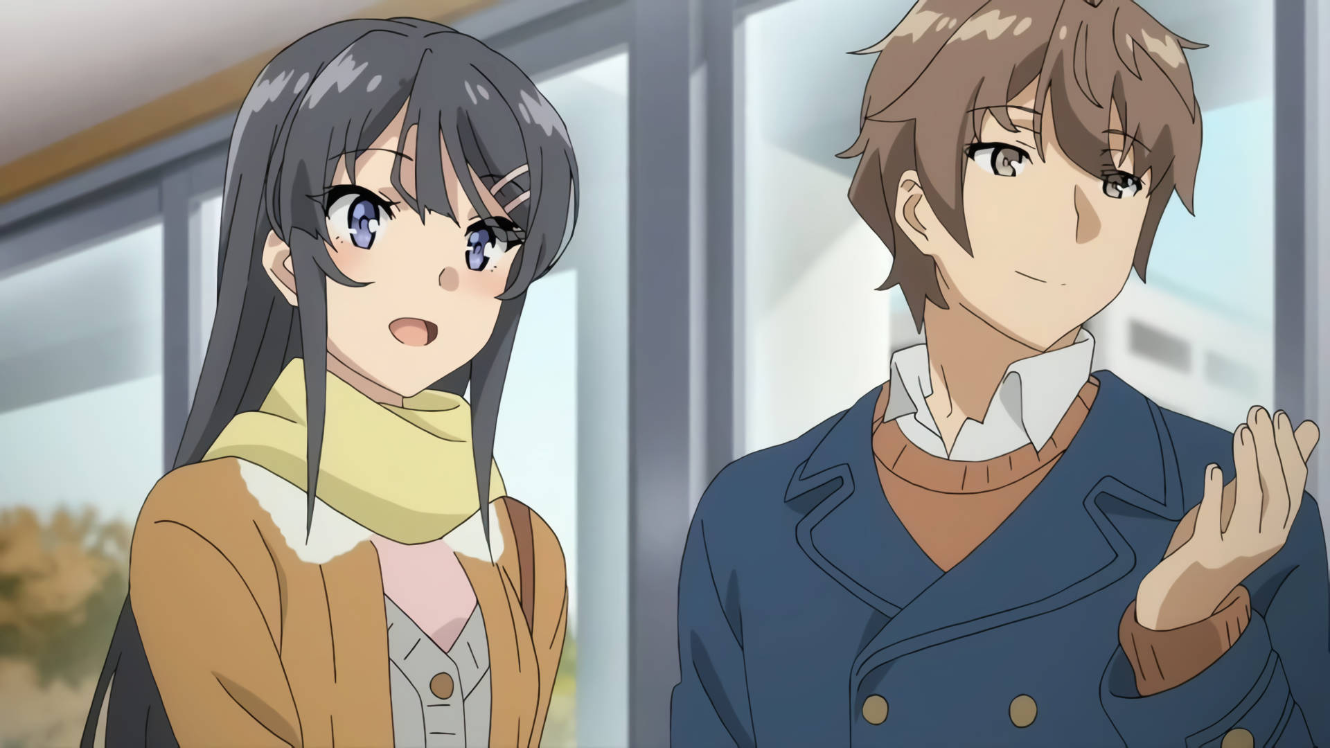 Mai Sakurajima, lover, indoor, Full HD Desktop Wallpaper