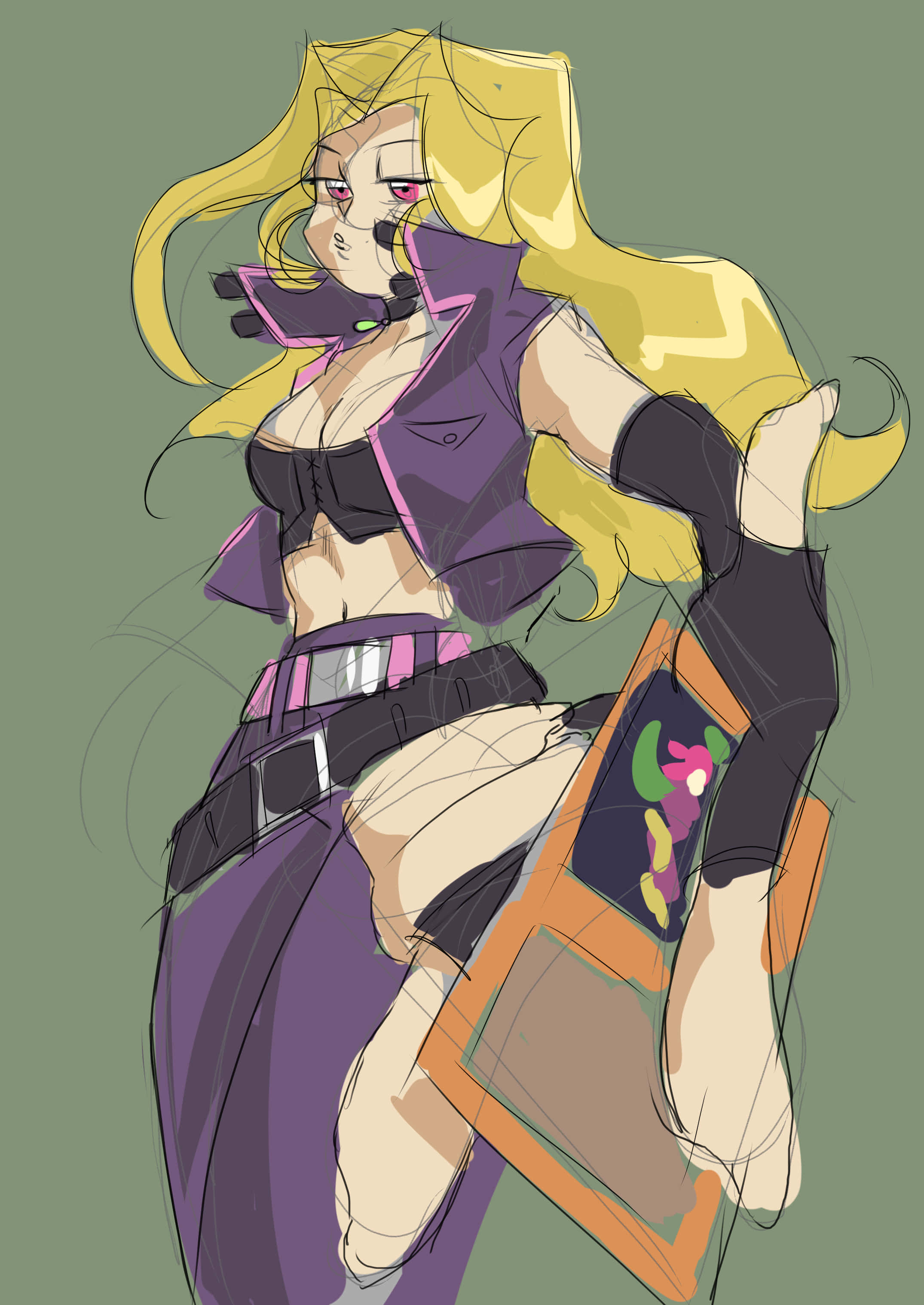Mai Valentine, anime girl, long blonde hair, 2K Phone Wallpaper