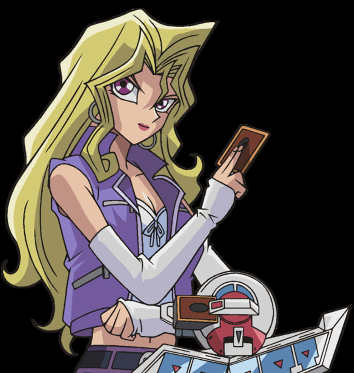 Mai Valentine, purple outfit, duel disk, SD Phone Wallpaper