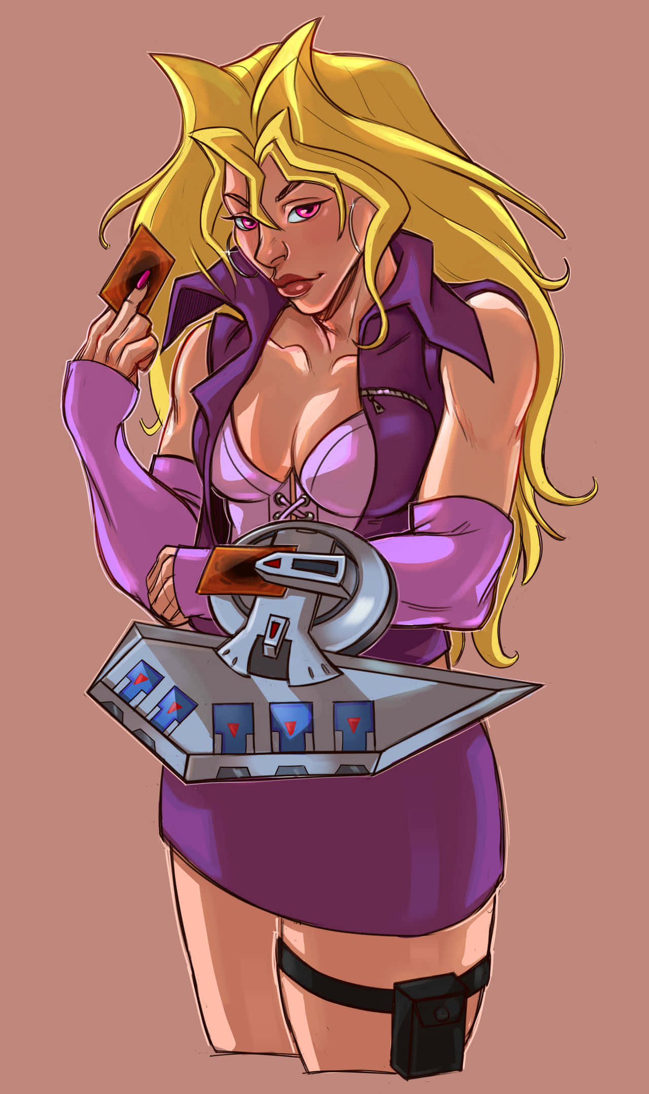 Mai Valentine, long blonde hair, purple outfit, Full HD Phone Wallpaper