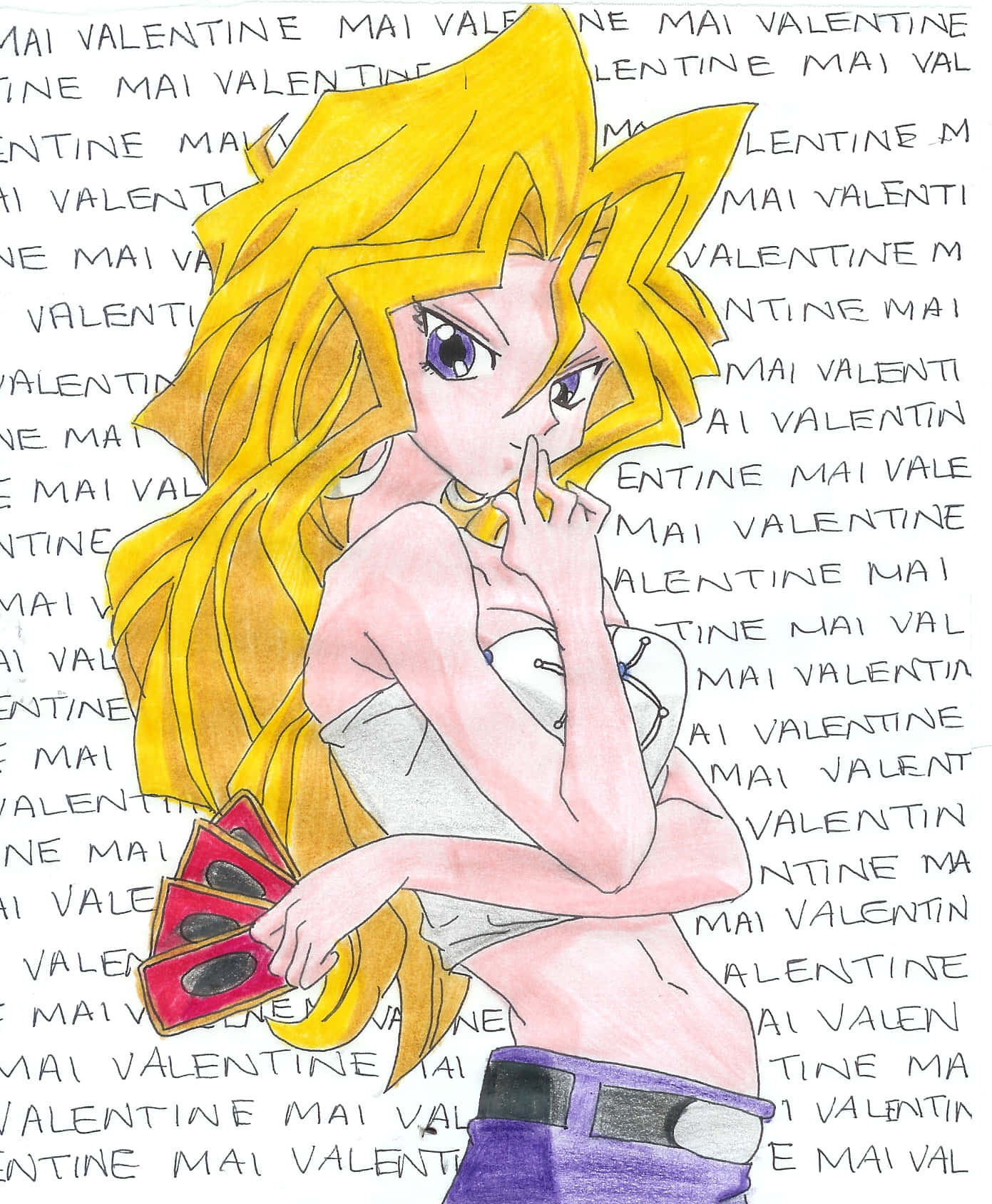 Mai Valentine, duelist attire, spiky yellow hair, HD Phone Wallpaper